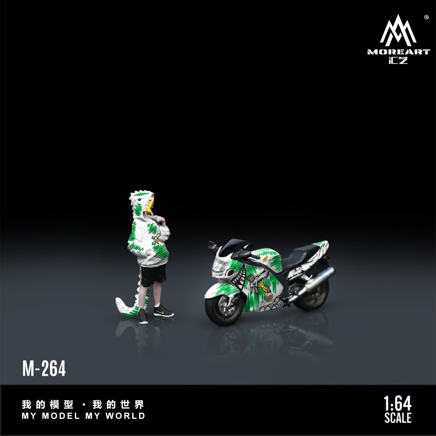MoreArt - Pre-Order - Honda CBR1100XX Sketch Dragon Graffiti Motorcycle Figure - Resin - MO222264