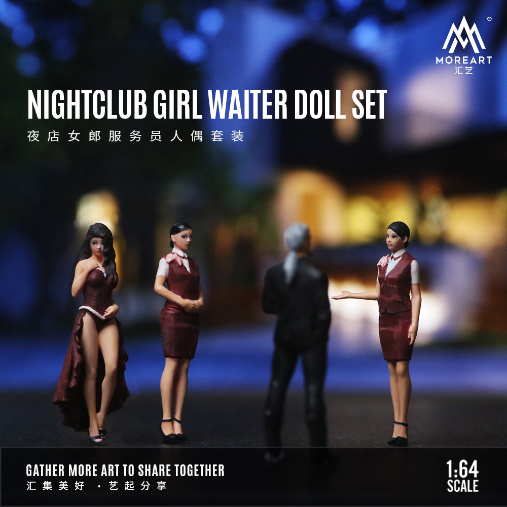 MoreArt - Pre-Order - Nightclub Girl waiter Doll Figure Set - Resin - MO223033