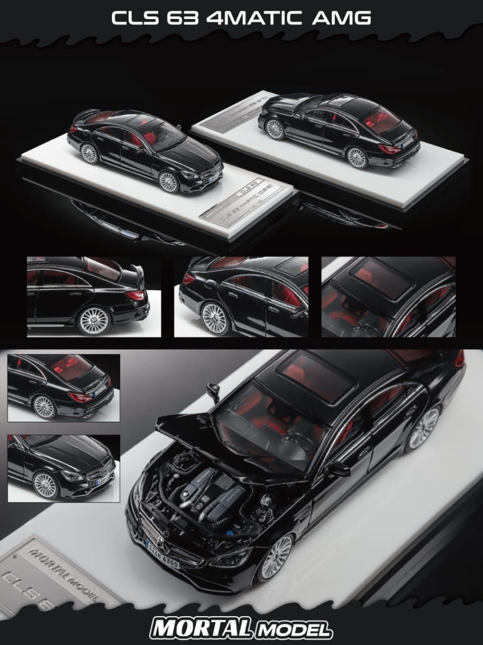 Mortal Diecast - Pre-Order - CLS 63 AMG, Metallic Black - MO64-CLS-BLK