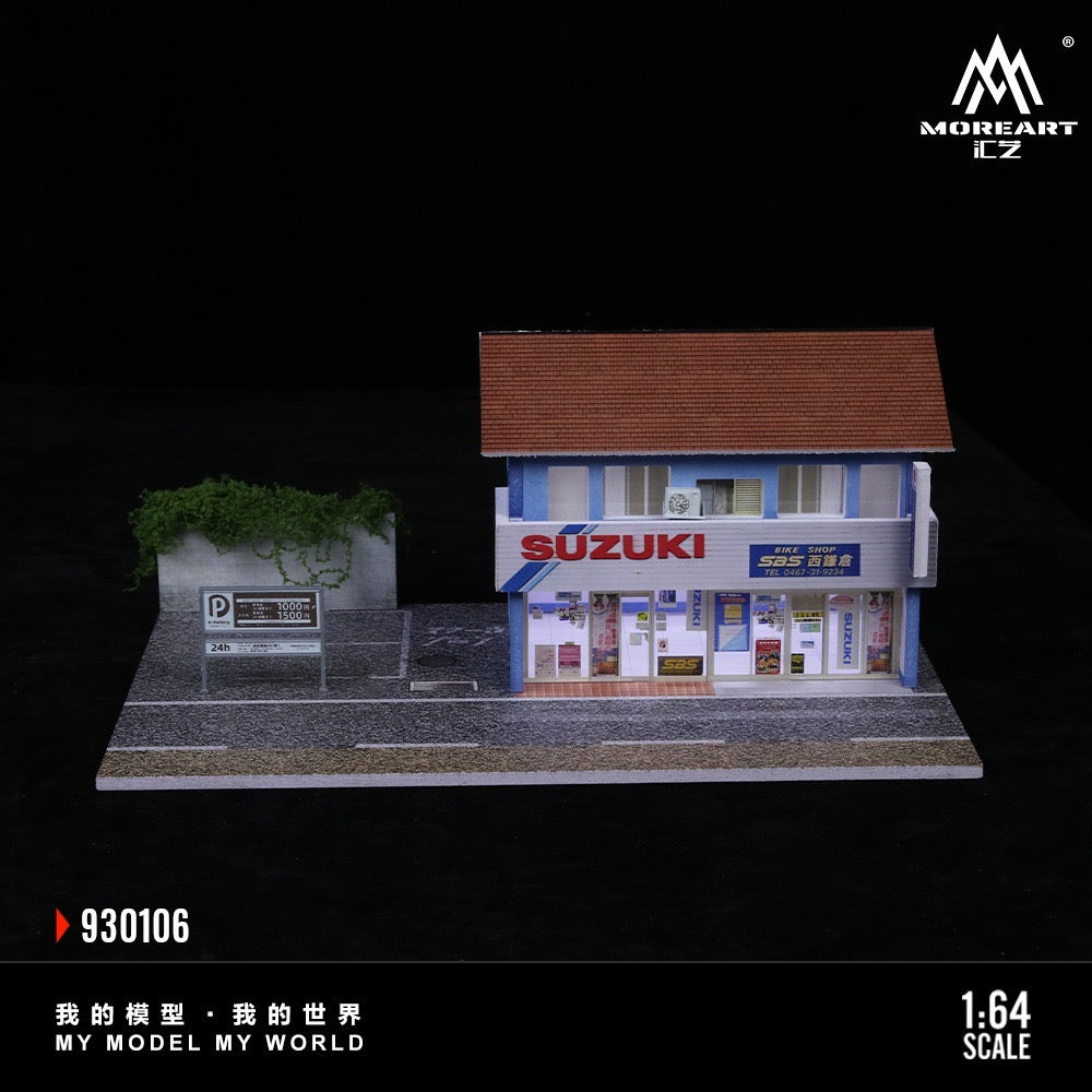 MoreArt - Pre-Order - Suzuki Motorcycle Store Nishi-Kamakura Diorama kleine Version - MO930106