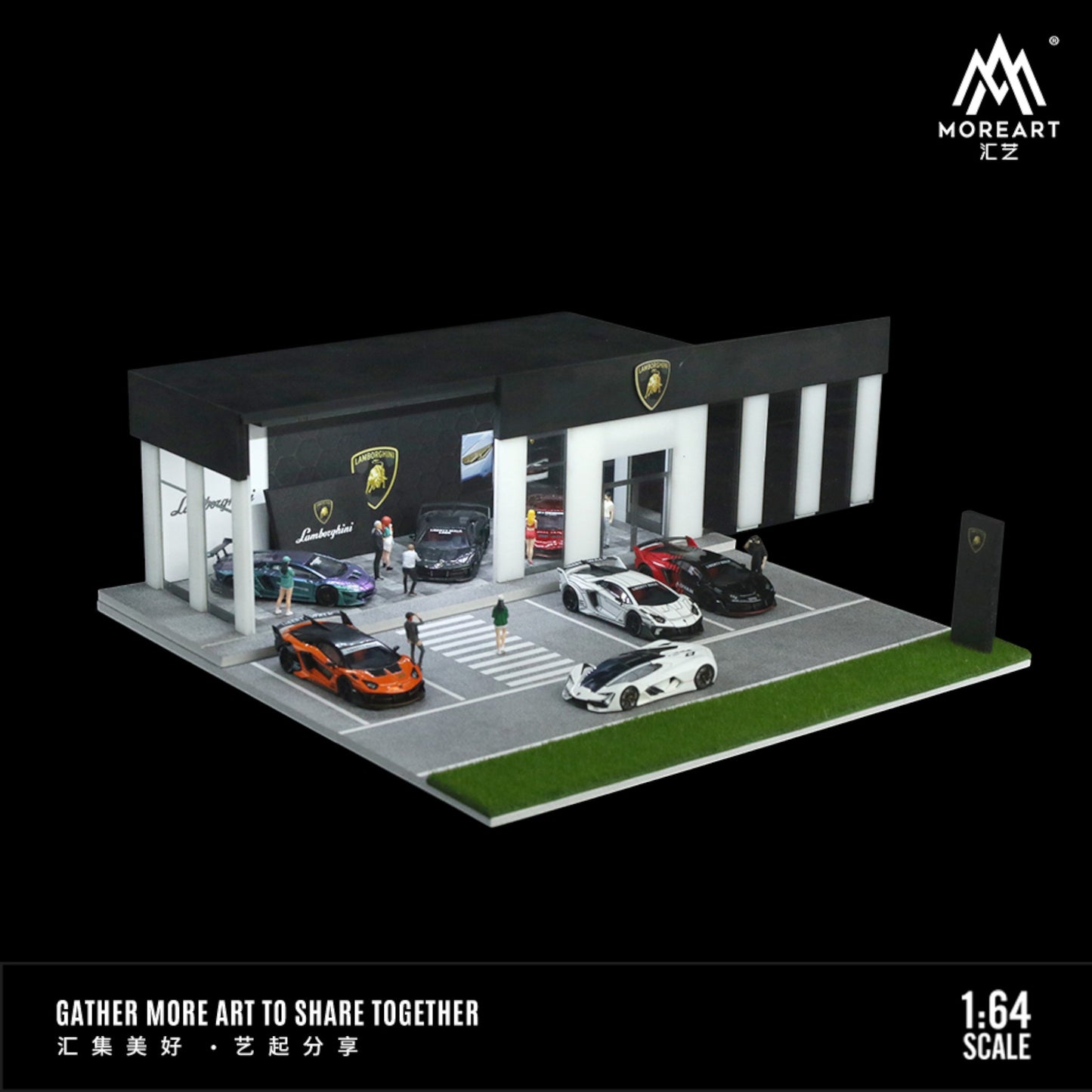 MoreArt - Pre-Order - Lamborghini Store Diorama mit Beleuchtung - MO936009