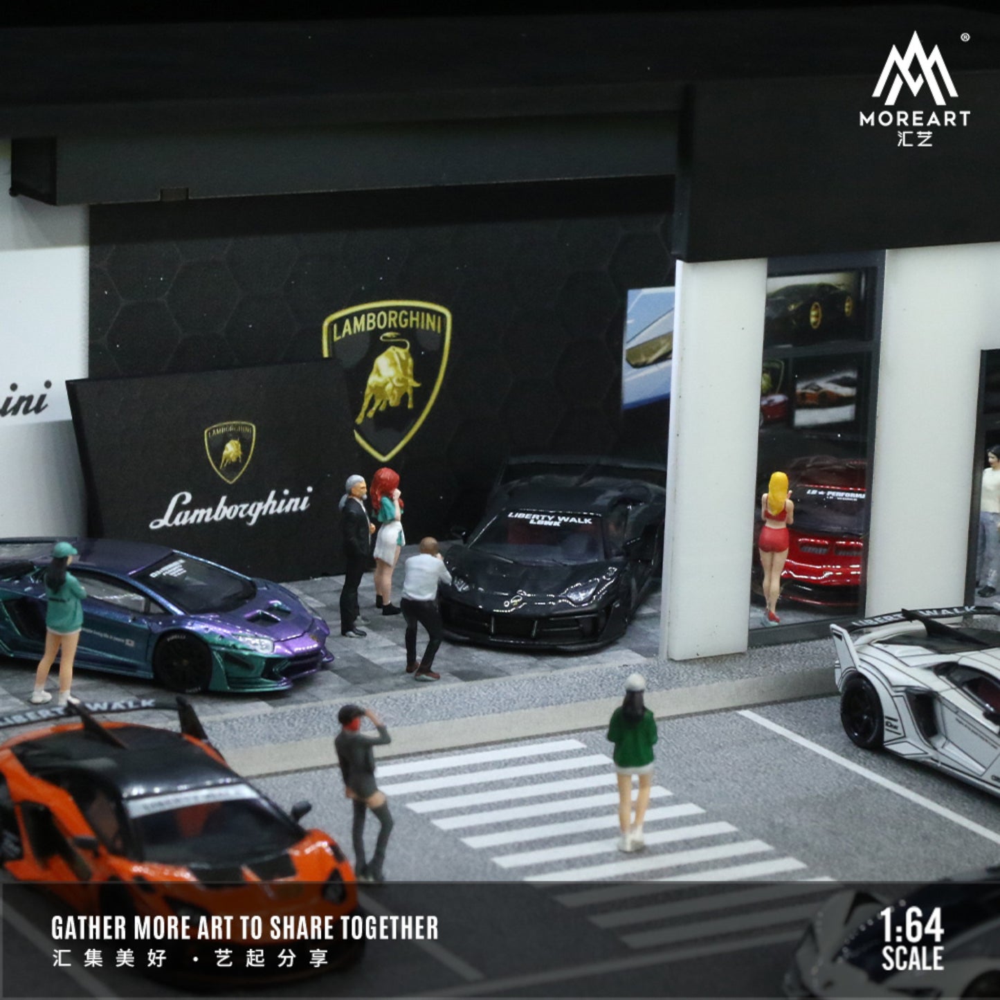 MoreArt - Pre-Order - Lamborghini Store Diorama mit Beleuchtung - MO936009
