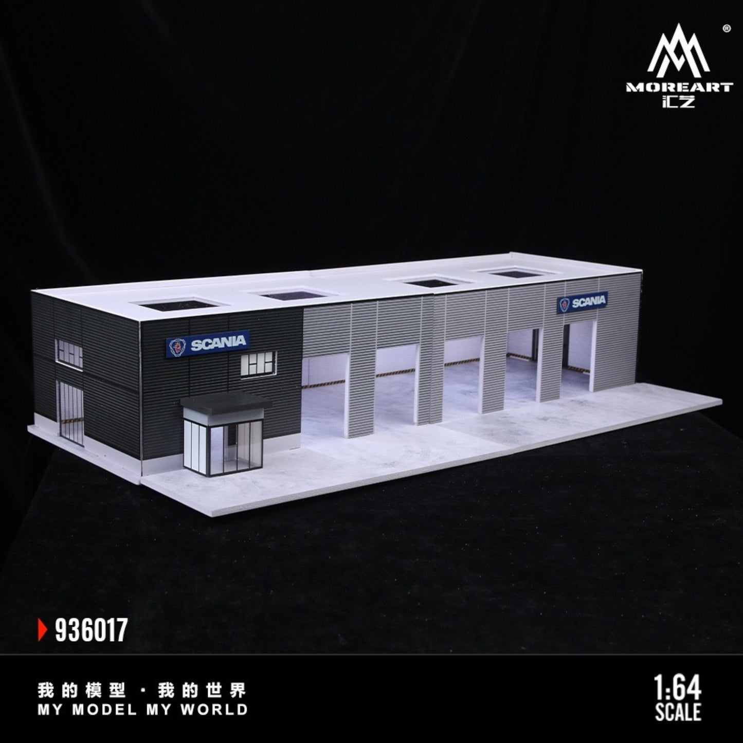 MoreArt - Pre-Order - Scania Car Store Diorama mit Beleuchtung 60x30x12,5cm - MO936017