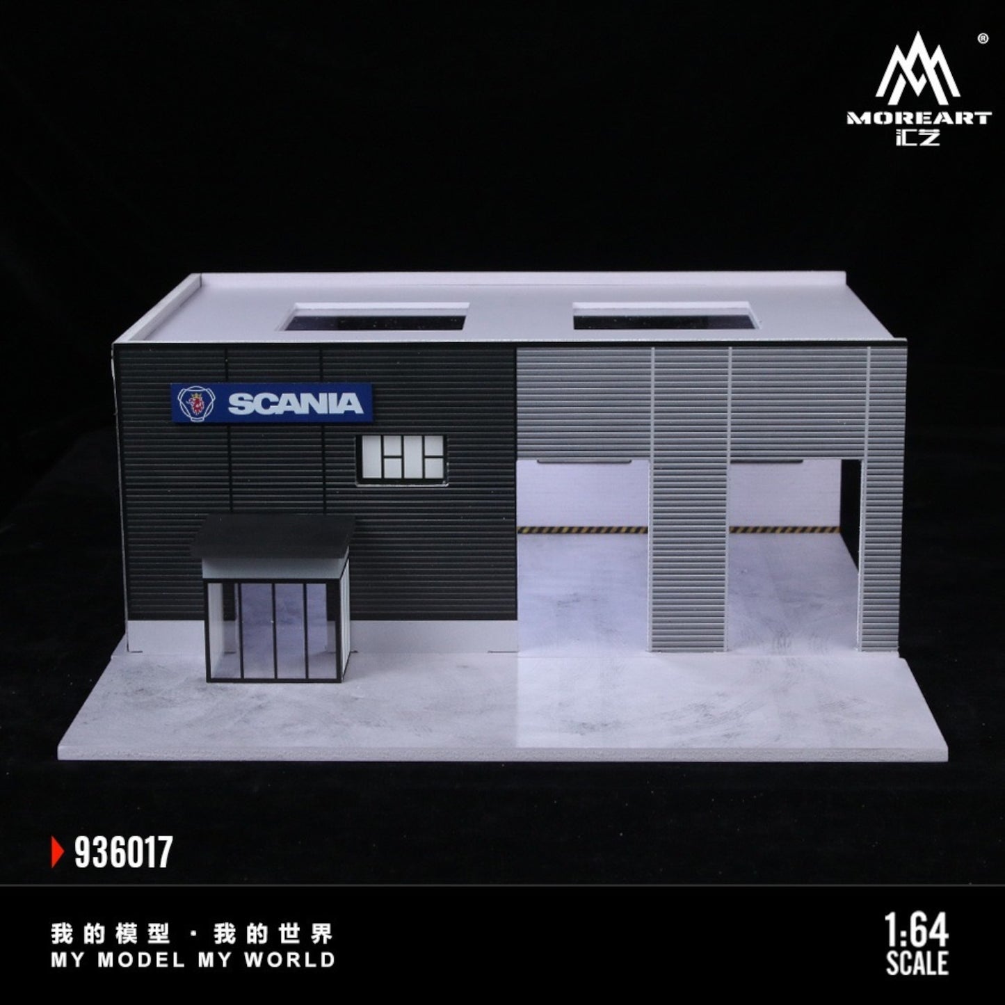 MoreArt - Pre-Order - Scania Car Store Diorama mit Beleuchtung 60x30x12,5cm - MO936017