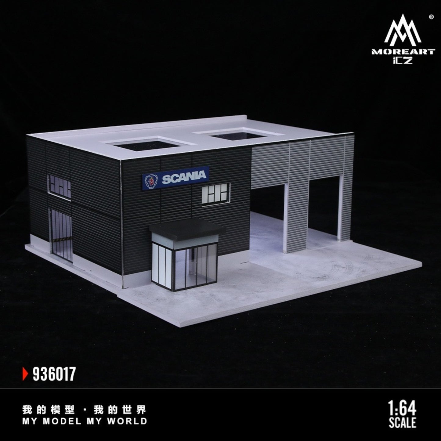 MoreArt - Pre-Order - Scania Car Store Diorama mit Beleuchtung 60x30x12,5cm - MO936017