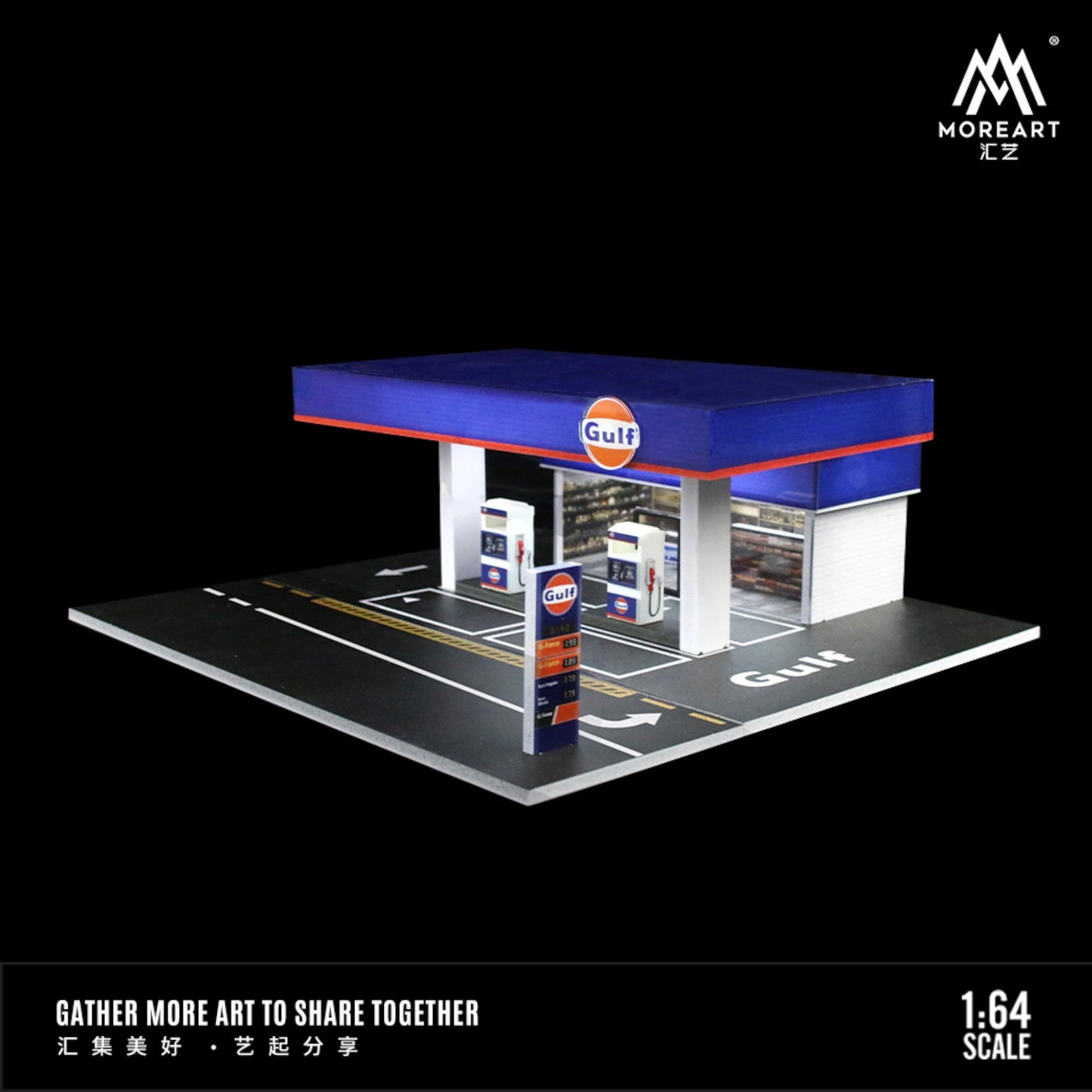 MoreArt - Pre-Order - Gulf Gas Station Diorama - MO936203
