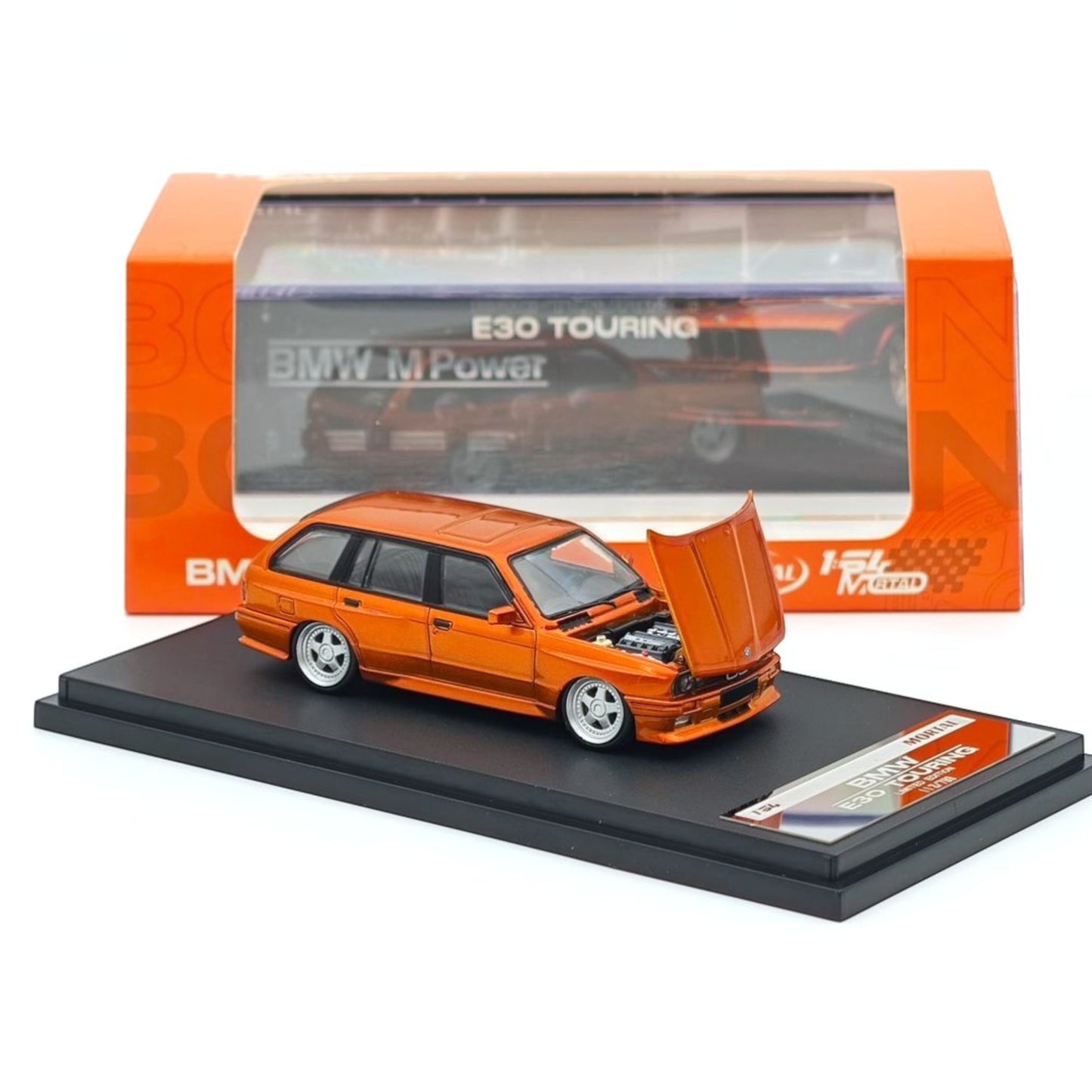 Mortal Diecast - Pre-Order - BMW E30 Wagon wide-body, orange - MO64-E30-ORG