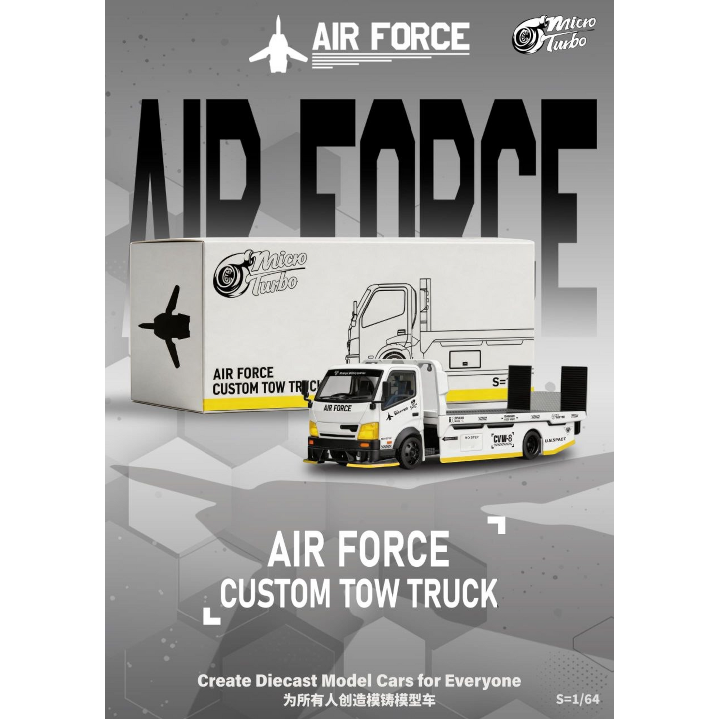 MicroTurbo - Pre-Order - Custom Tow Truck - Air Force, Combat Grey - MT6405B14