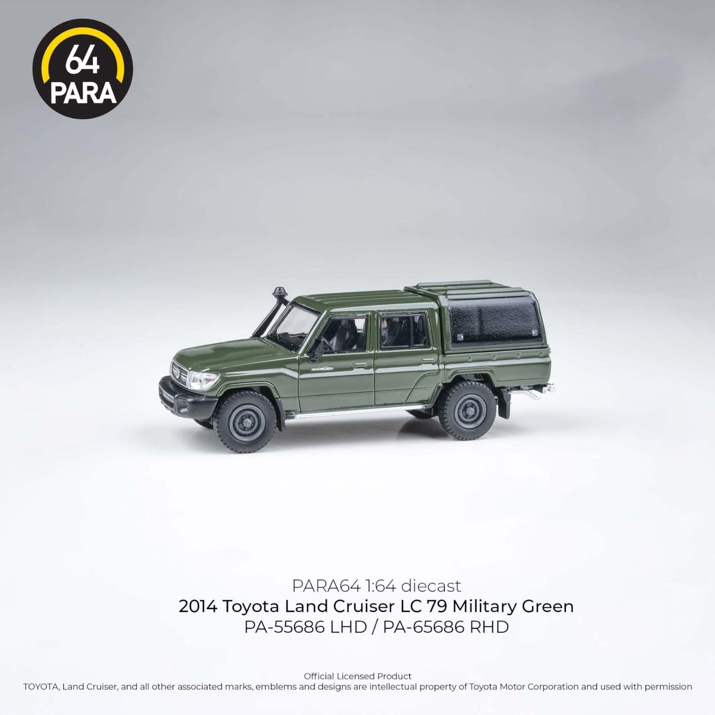 PARA64 - Pre-Order - 2014 Toyota Land Cruiser LC 79, Military green - PA-55686 (LHD)