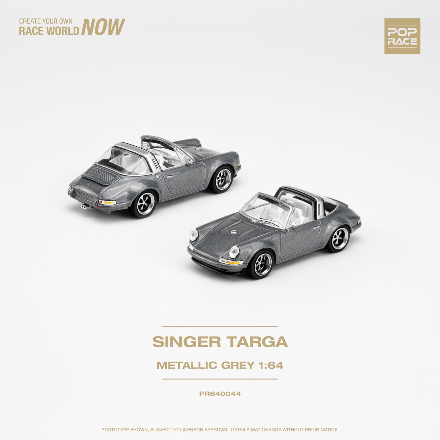 Pop Race - Porsche Singer Targa, metallic grey - PR640044 - 1:64