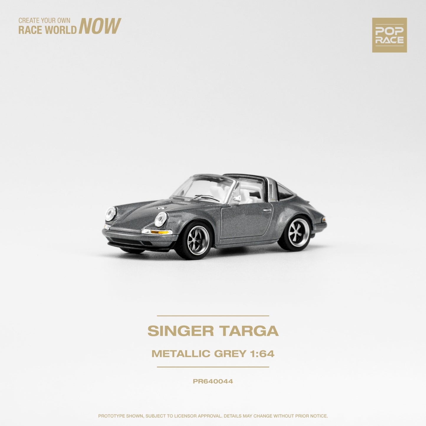 Pop Race - Porsche Singer Targa, metallic grey - PR640044 - 1:64