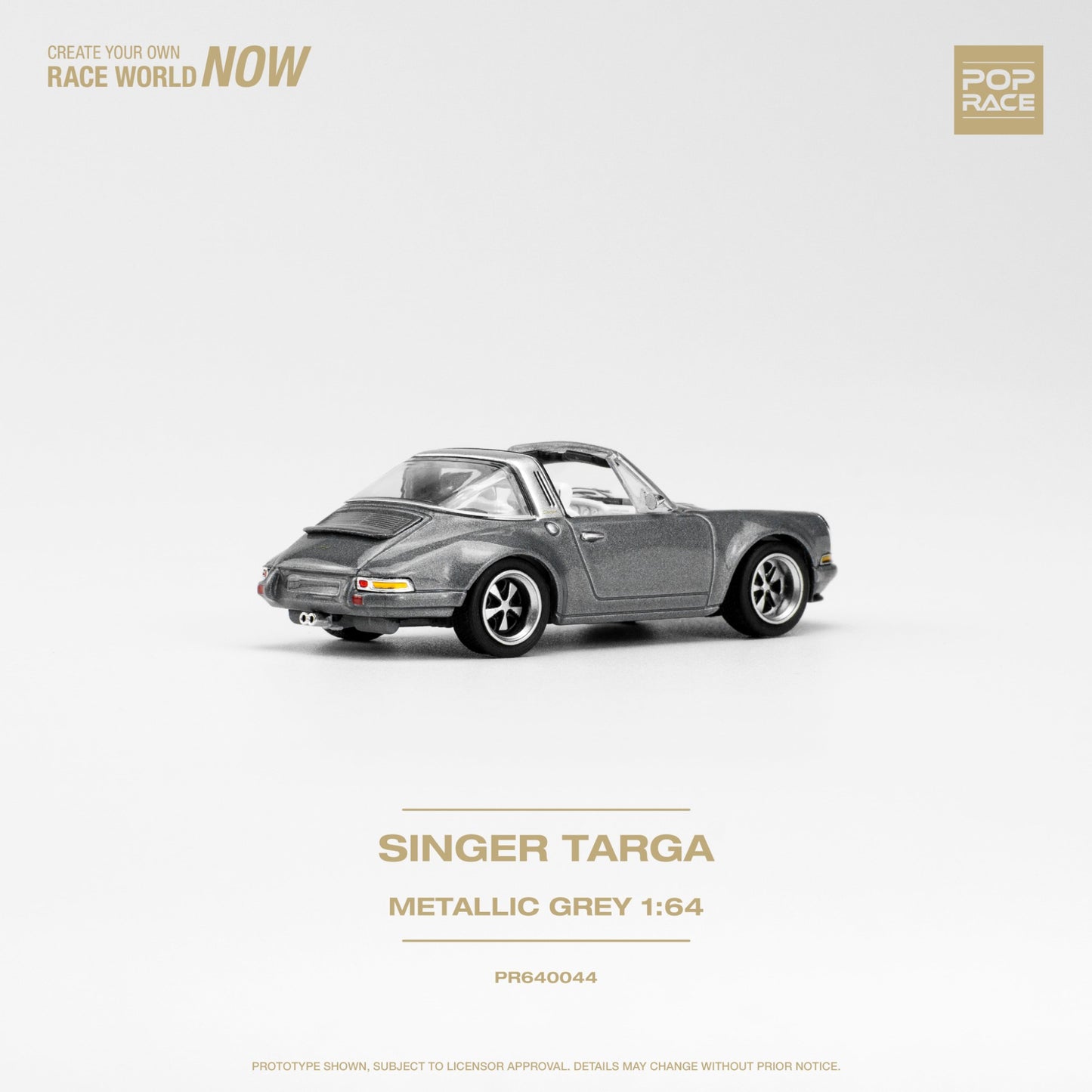 Pop Race - Porsche Singer Targa, metallic grey - PR640044 - 1:64