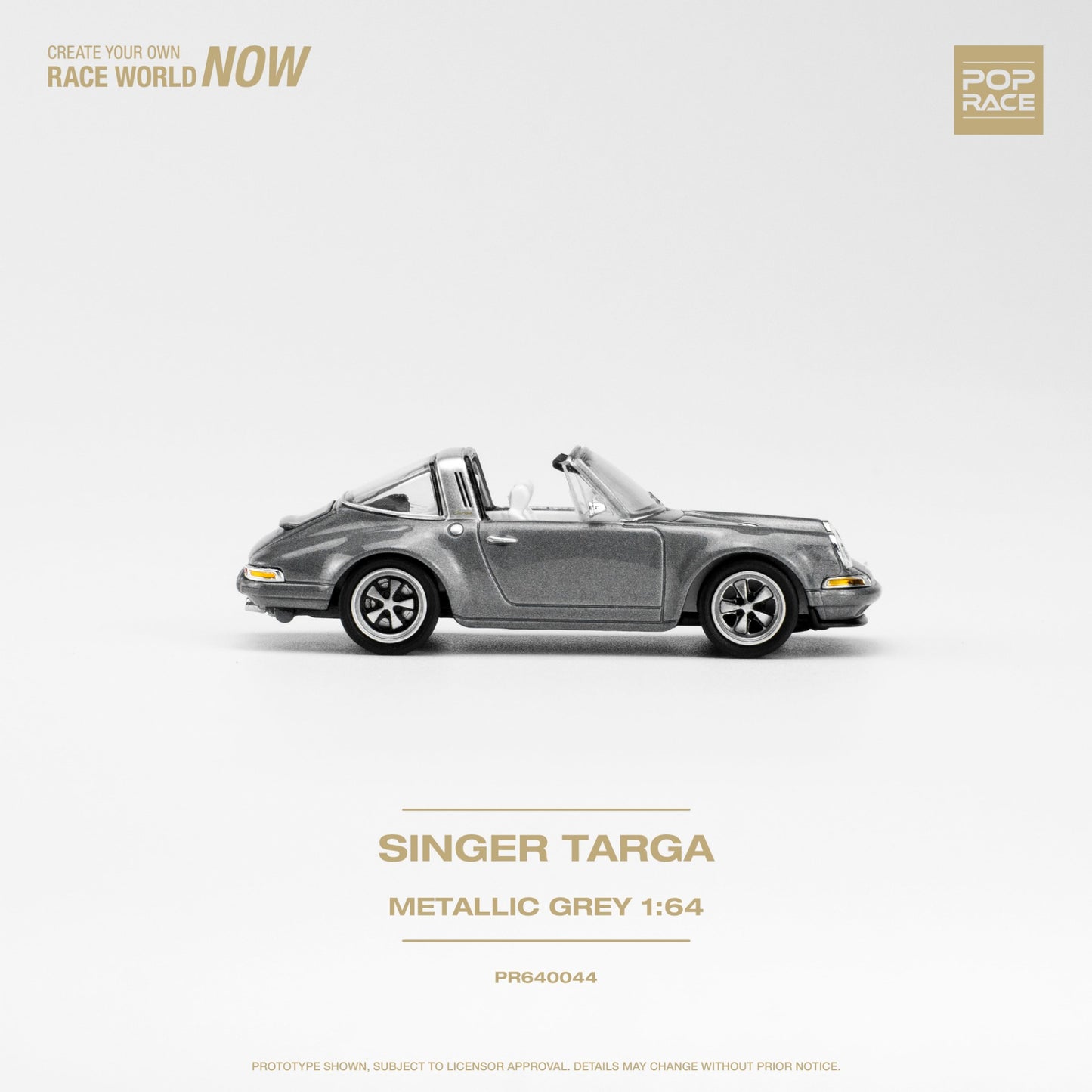 Pop Race - Porsche Singer Targa, metallic grey - PR640044 - 1:64