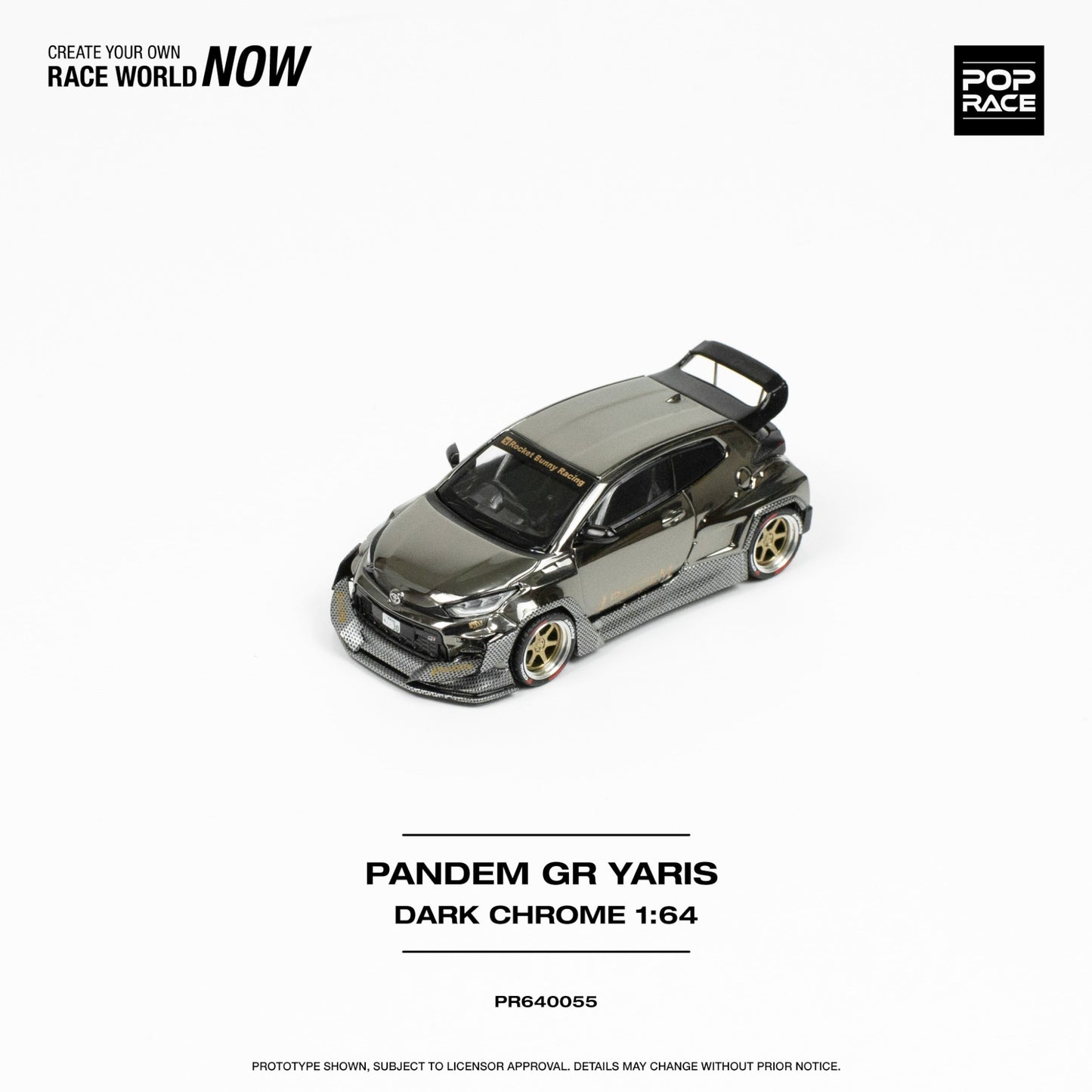 Pop Race - 2023 Pandem GR Yaris, black chrome - PR640055 - 1:64