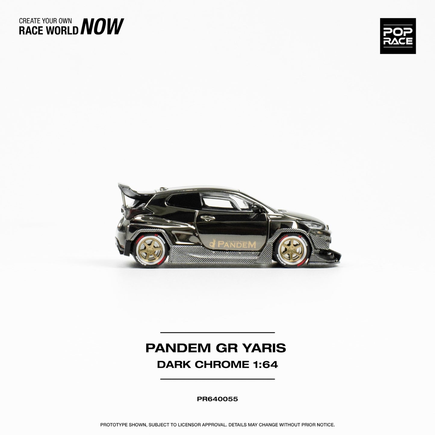 Pop Race - 2023 Pandem GR Yaris, black chrome - PR640055 - 1:64
