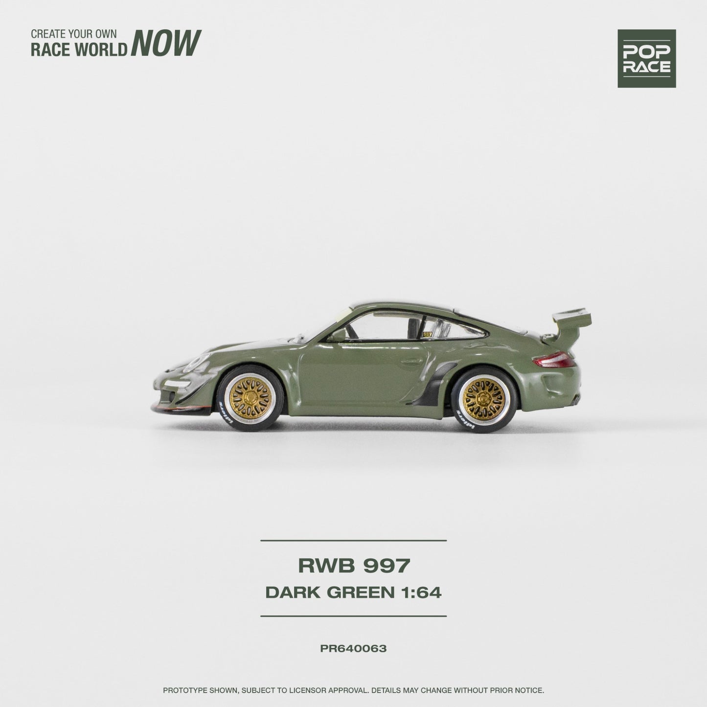 Pop Race - RWB Porsche 997, dark green - PR640063 - 1:64