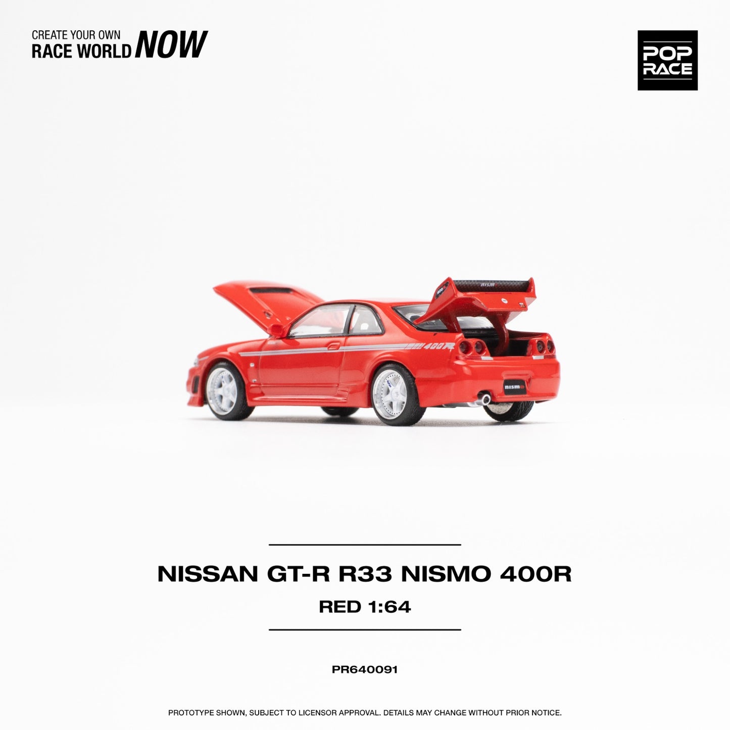 Pop Race - Nissan GT-R R33 Nismo 400R, red - PR640091 - 1:64
