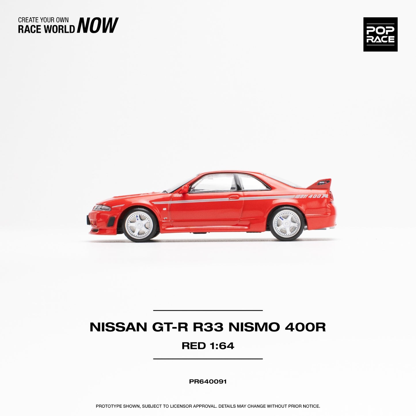 Pop Race - Nissan GT-R R33 Nismo 400R, red - PR640091 - 1:64