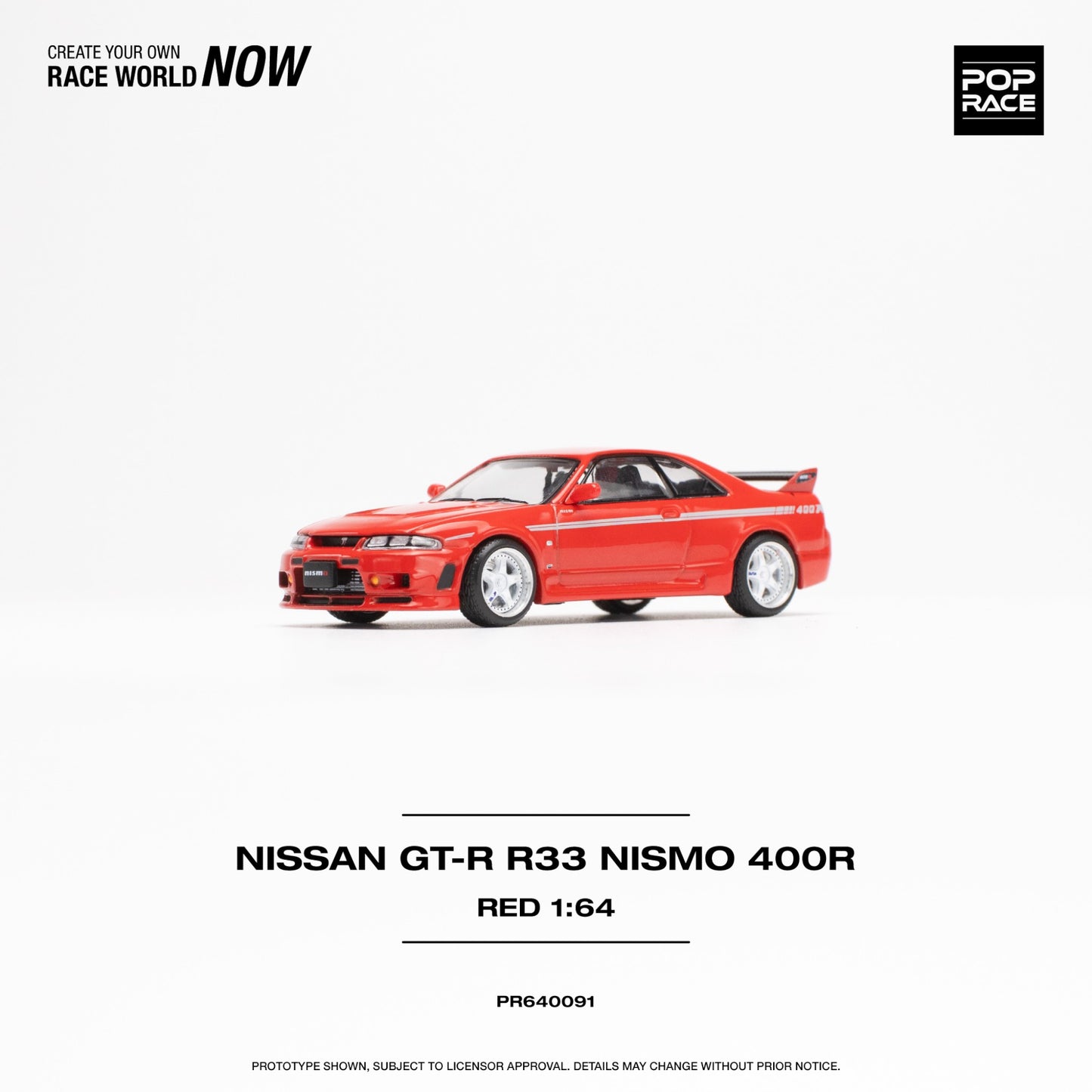 Pop Race - Nissan GT-R R33 Nismo 400R, red - PR640091 - 1:64