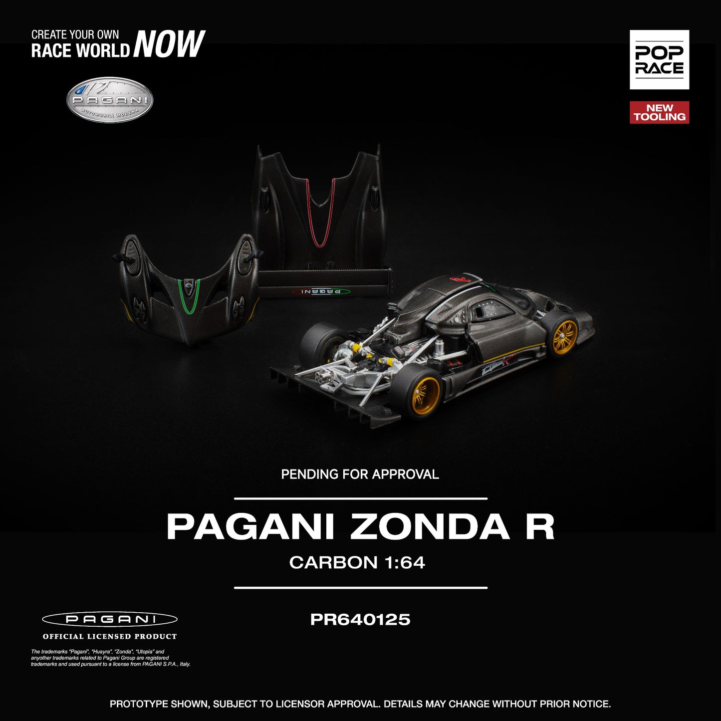 Pop Race - Pre-Order - Pagani Zonda R, carbon - PR640125