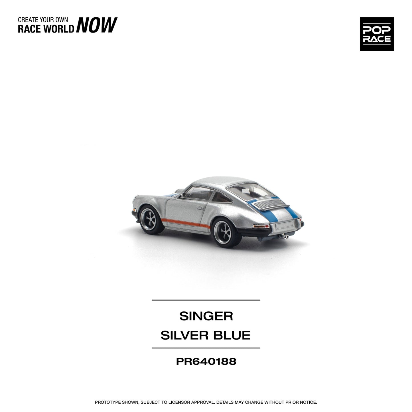 Pop Race - Singer, silver blue - Porsche - PR640188