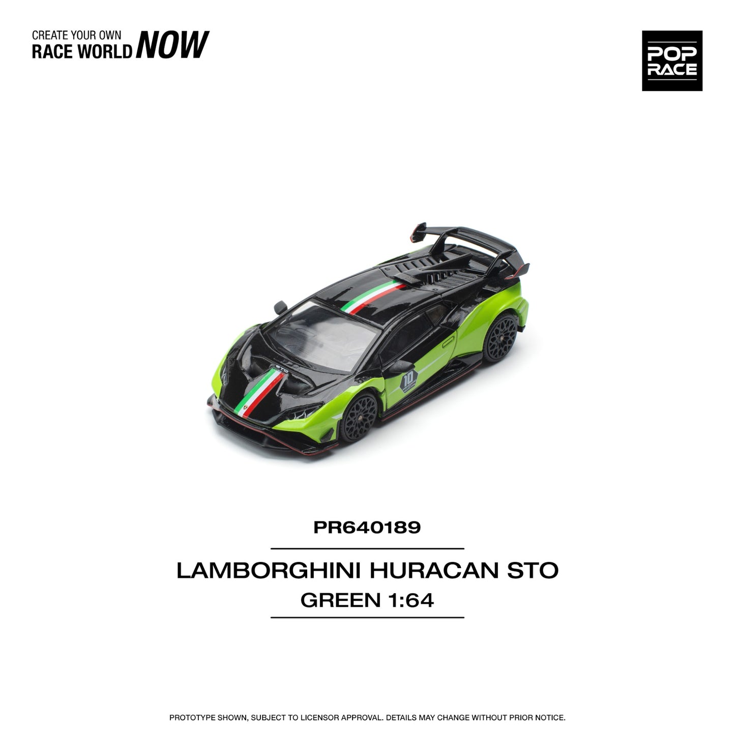 Pop Race - Pre-Order - Lamborghini Huracan STO (LP640-2 10 Anniversario, green/black - PR640189