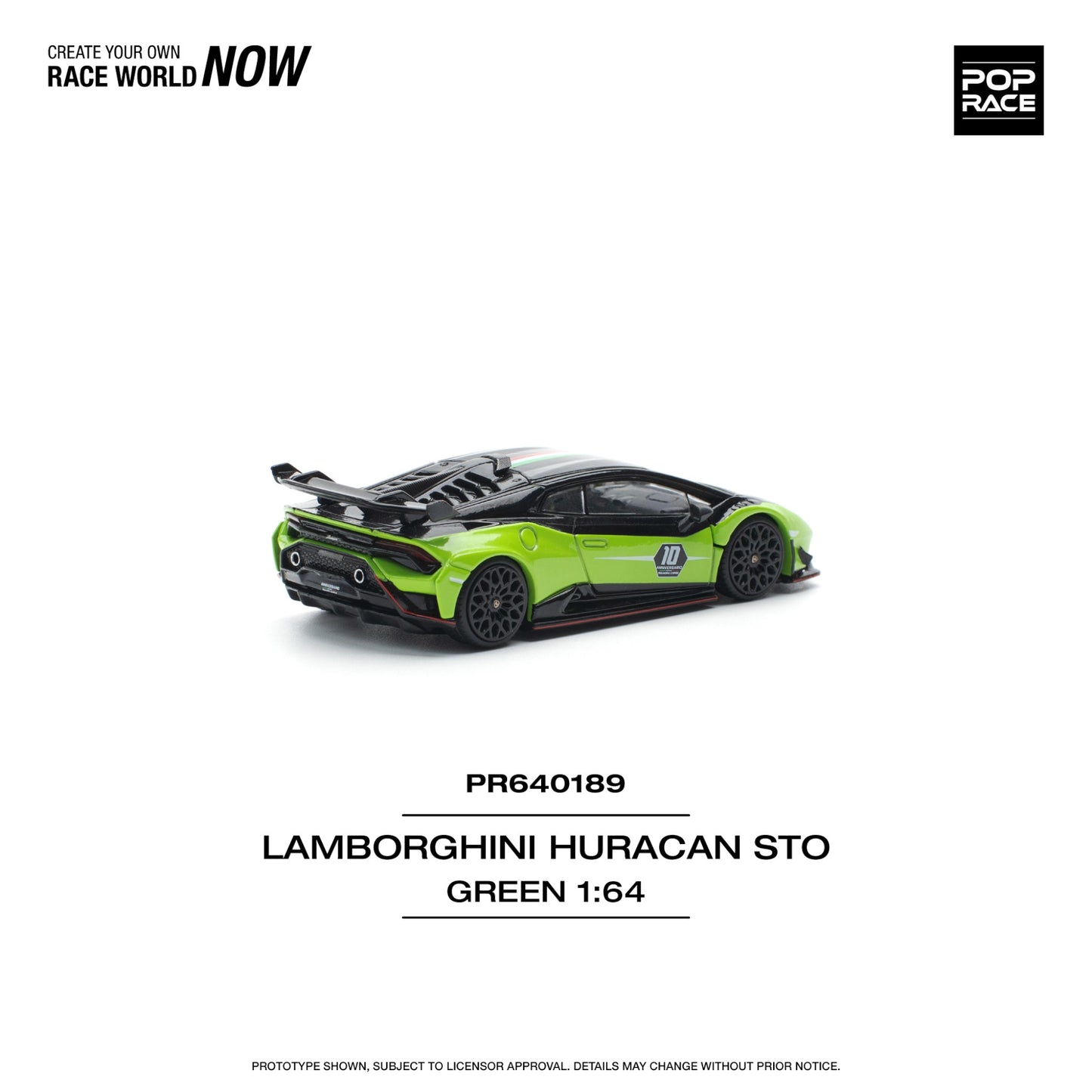 Pop Race - Pre-Order - Lamborghini Huracan STO (LP640-2 10 Anniversario, green/black - PR640189