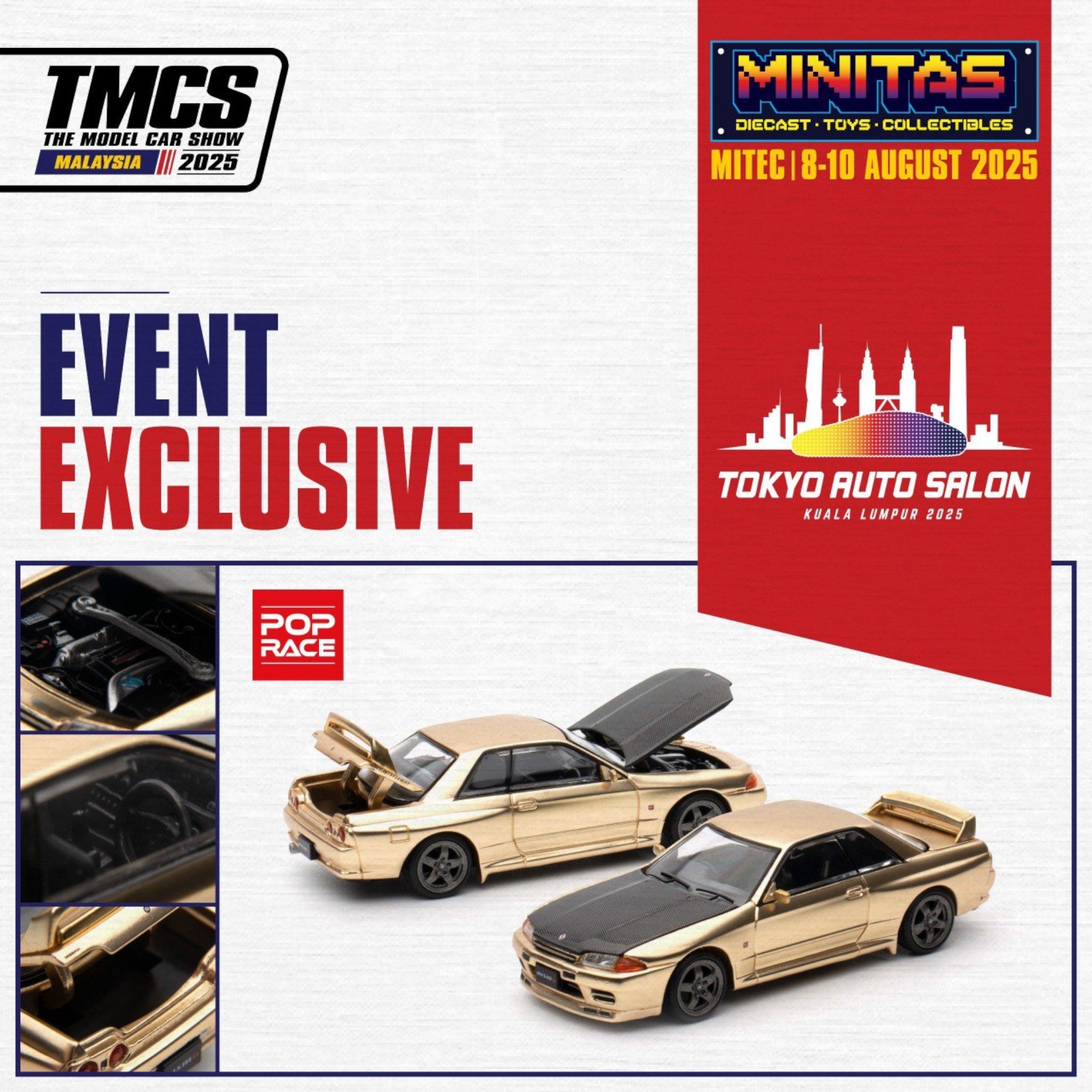 Pop-Race - Pre-Order - Nissan Skyline GT-R R32 Gold | 2025 Tokyo Auto Salon - PR640190