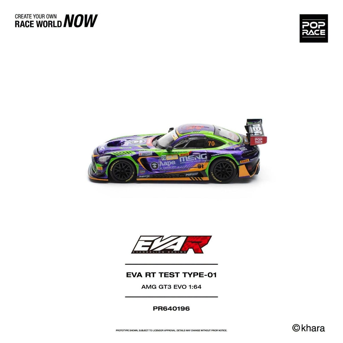Pop Race - Pre-Order - EVA RT Test Type-01, AMG GT3 EVO - PR640196
