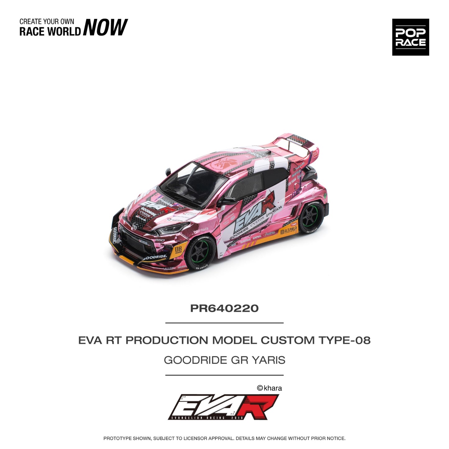 Pop Race - Pre-Order - Eva RT Production Model Custom Type-08 Goodride GR Yaris - PR640220