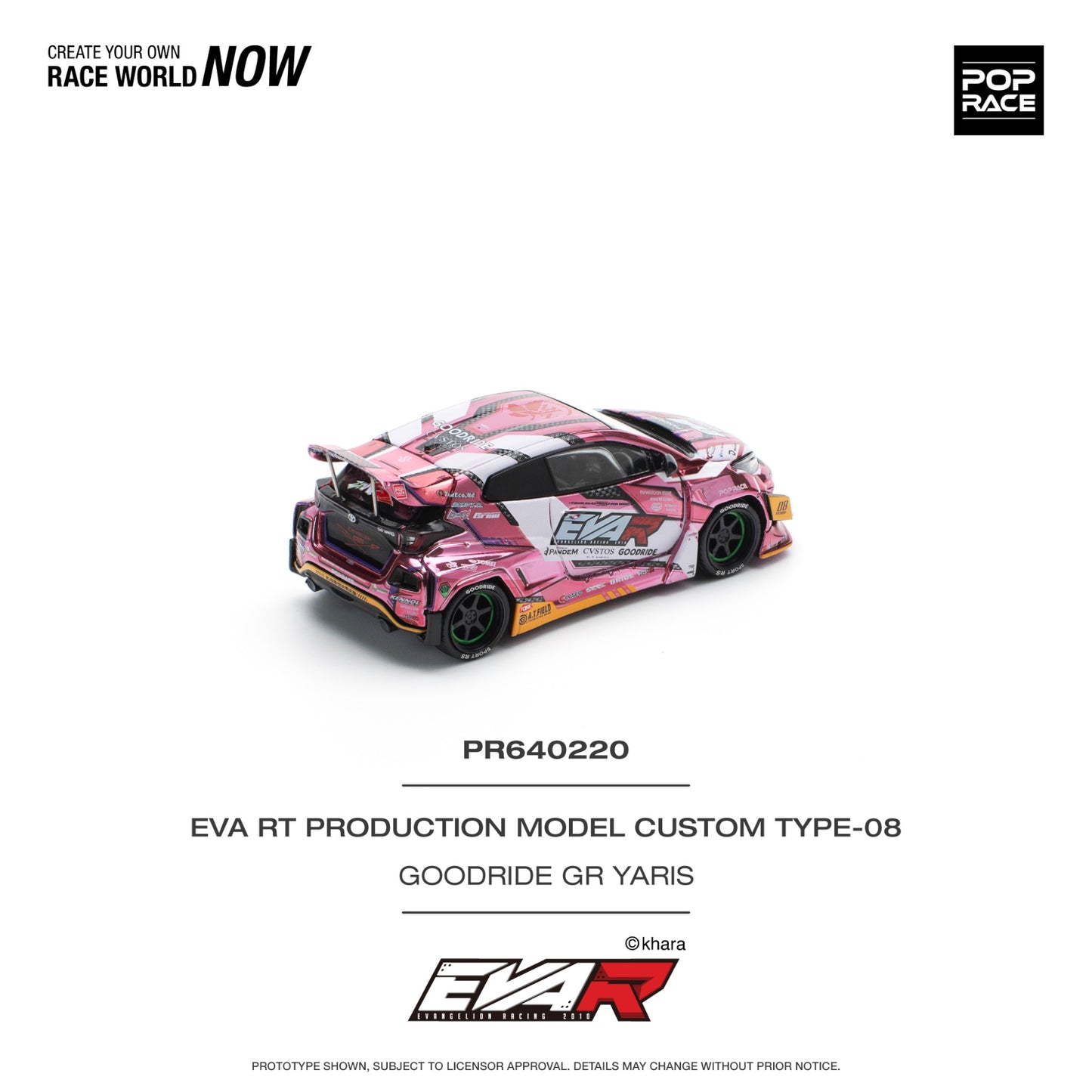 Pop Race - Pre-Order - Eva RT Production Model Custom Type-08 Goodride GR Yaris - PR640220