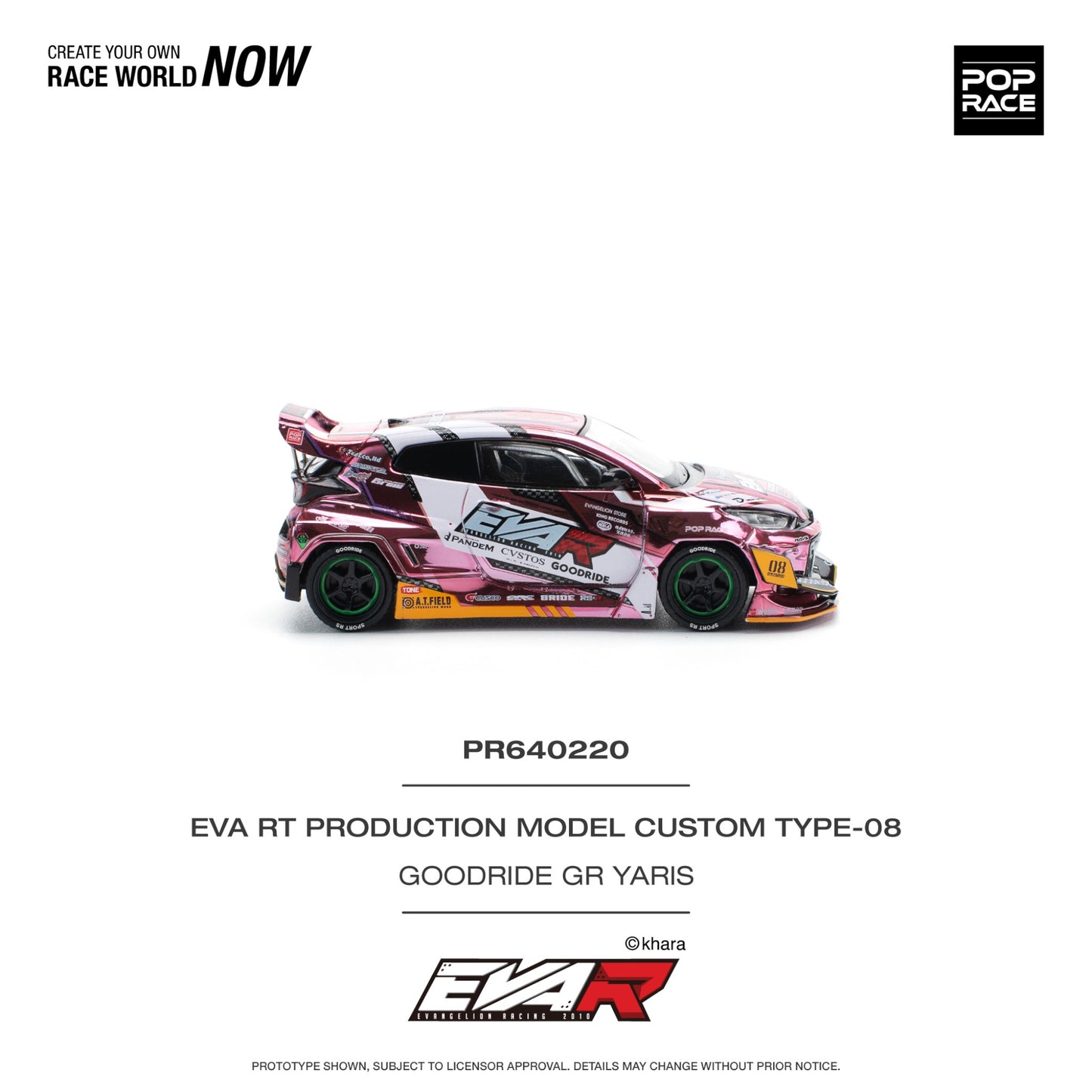 Pop Race - Pre-Order - Eva RT Production Model Custom Type-08 Goodride GR Yaris - PR640220
