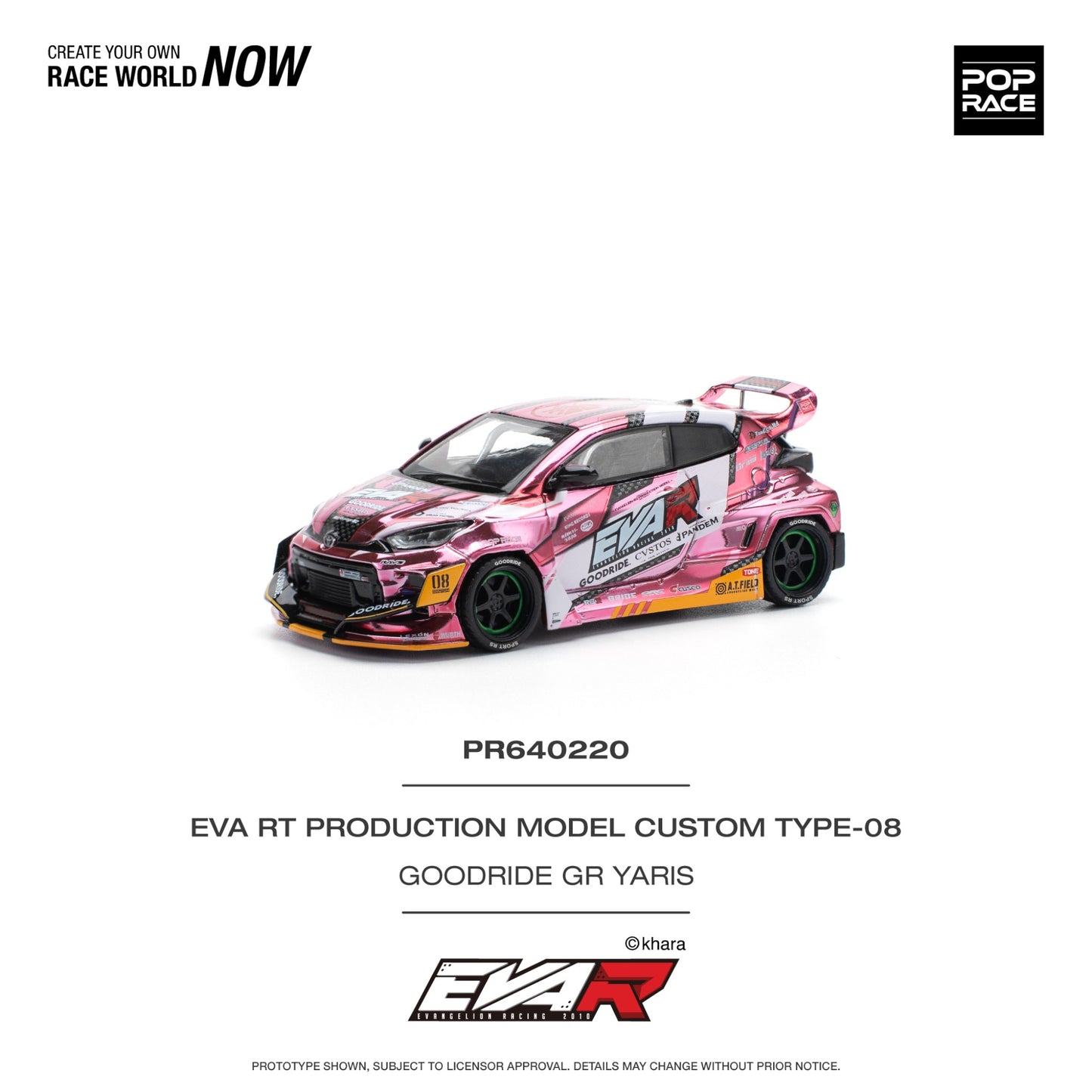 Pop Race - Pre-Order - Eva RT Production Model Custom Type-08 Goodride GR Yaris - PR640220