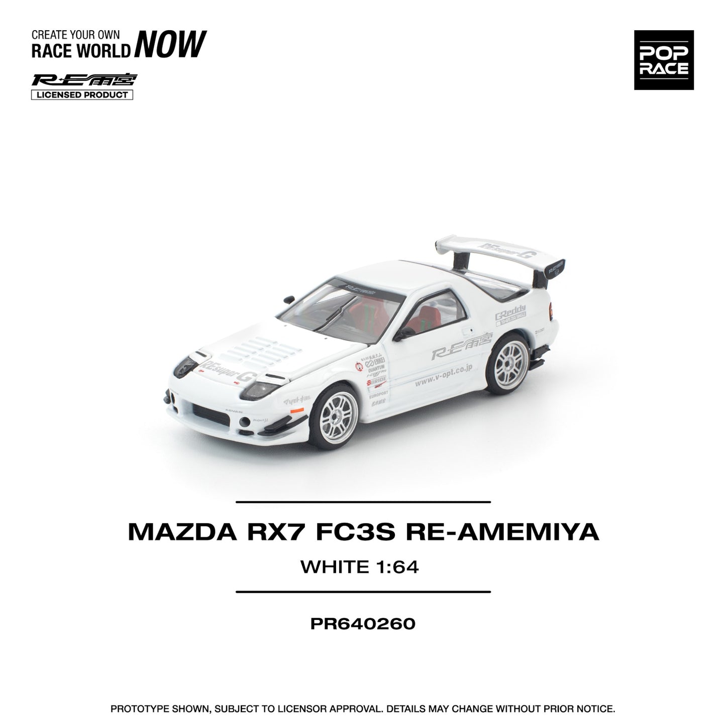 Pop Race - Pre-Order - MAZDA RX7 FC3S RE-AMEMIYA - WHITE - PR640260