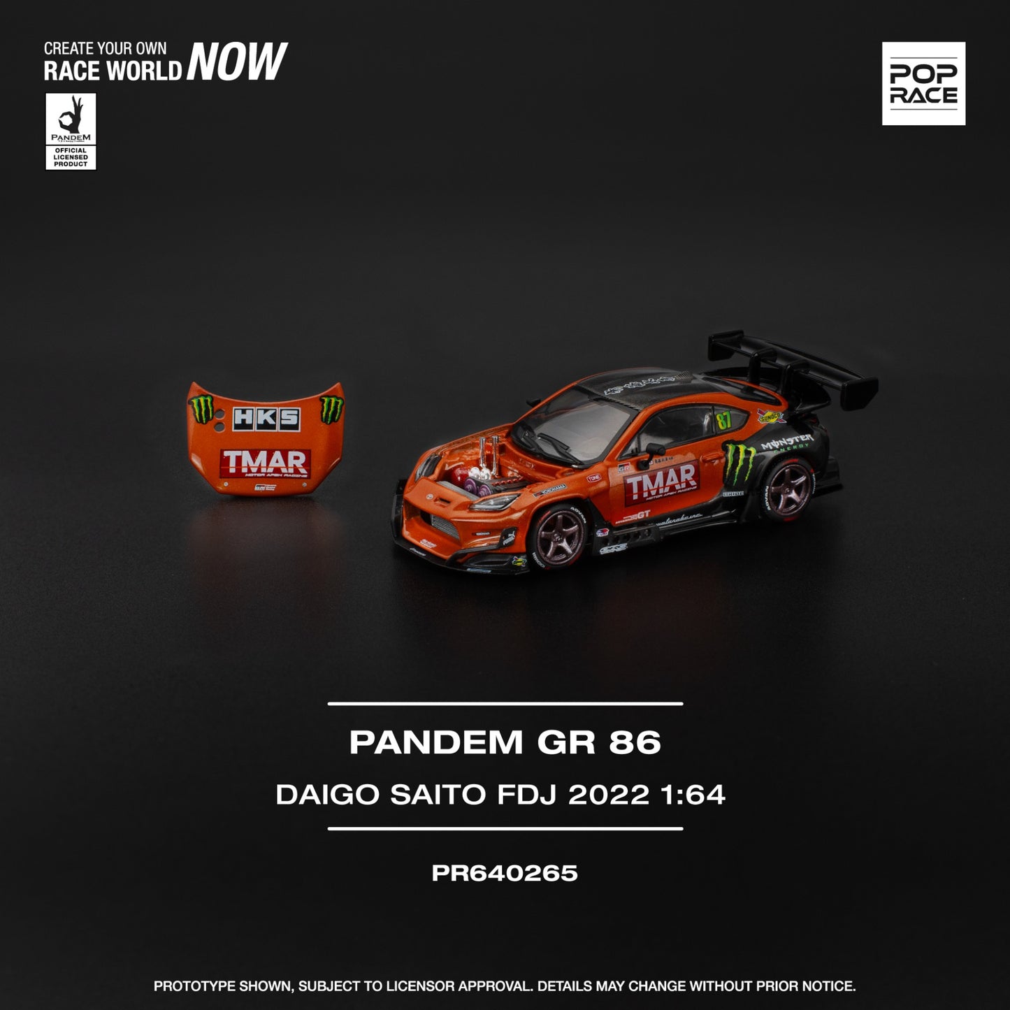 Pop Race - Pre-Order - PANDEM GR86 - DAIGO SAITO FORMULA DRIFT JAPAN 2022 - PR640265