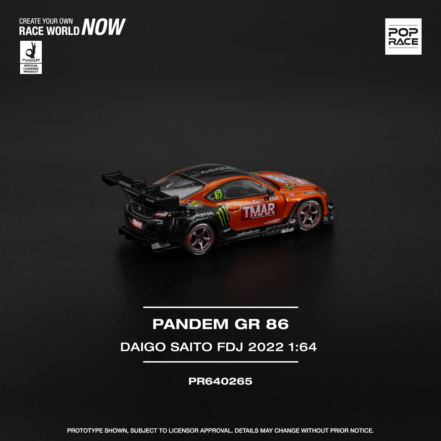 Pop Race - Pre-Order - PANDEM GR86 - DAIGO SAITO FORMULA DRIFT JAPAN 2022 - PR640265
