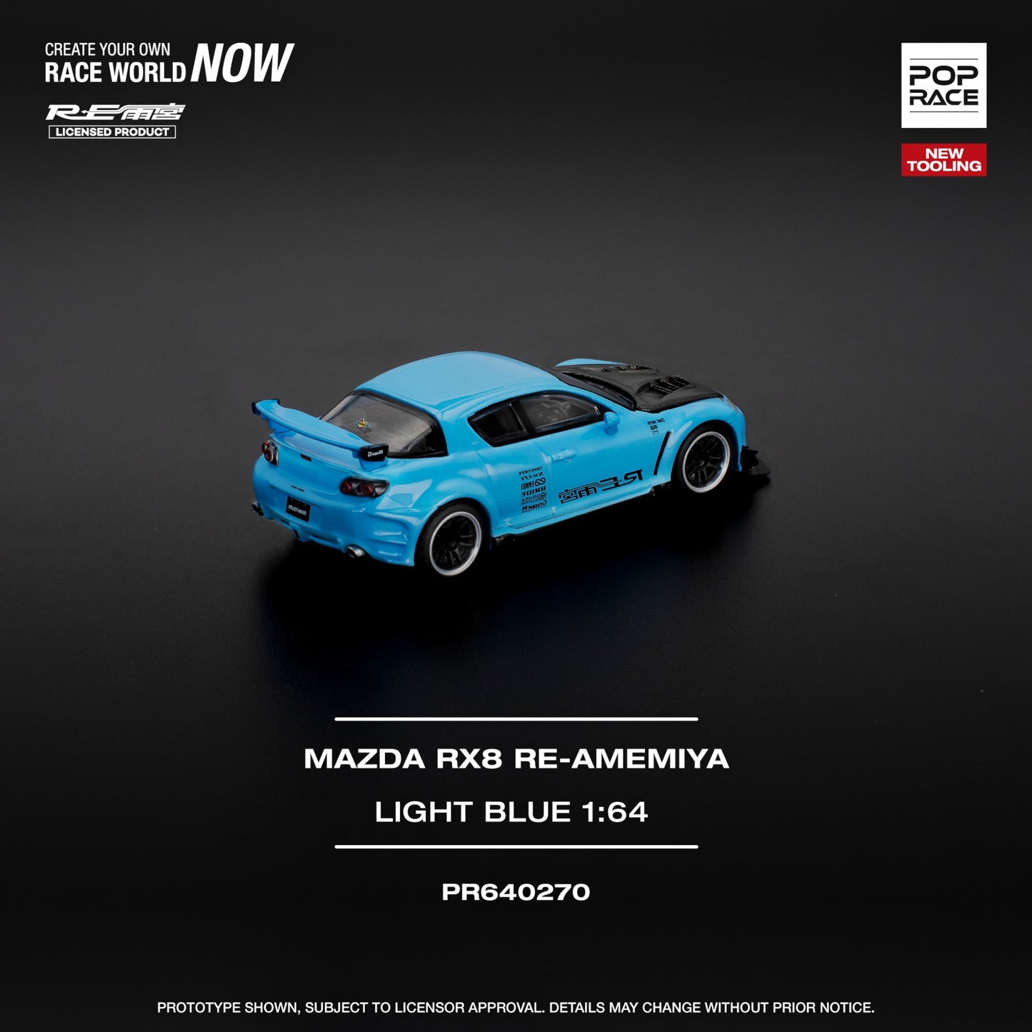 Pop Race - Pre-Order - Mazda RX8 - Re-Amemiya - Light Blue - PR640270