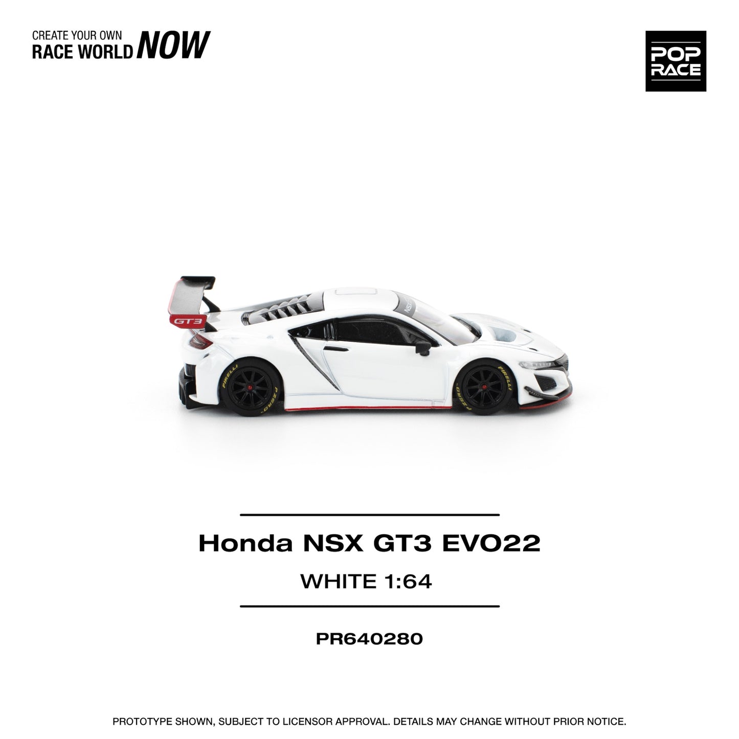 Pop Race - Pre-Order - Honda NSX GT3 EVO22 - white - PR640280