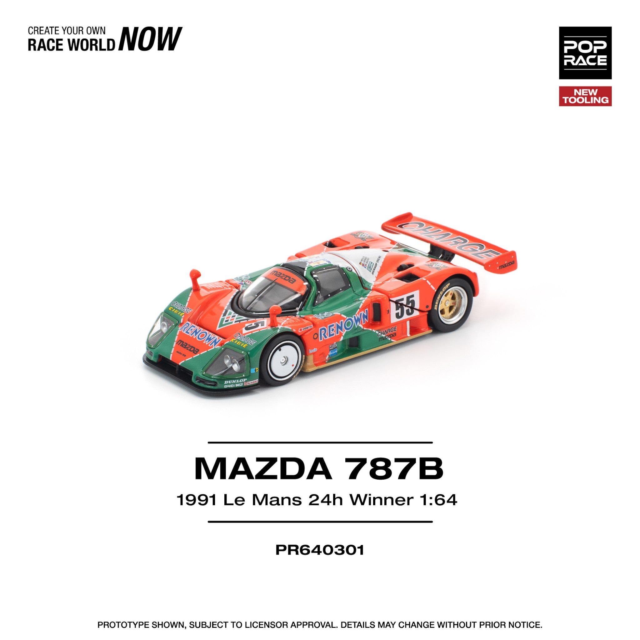 Pop Race - Pre-Order - Mazda 787B, 1991 Le Mans 24h Winner - PR640301