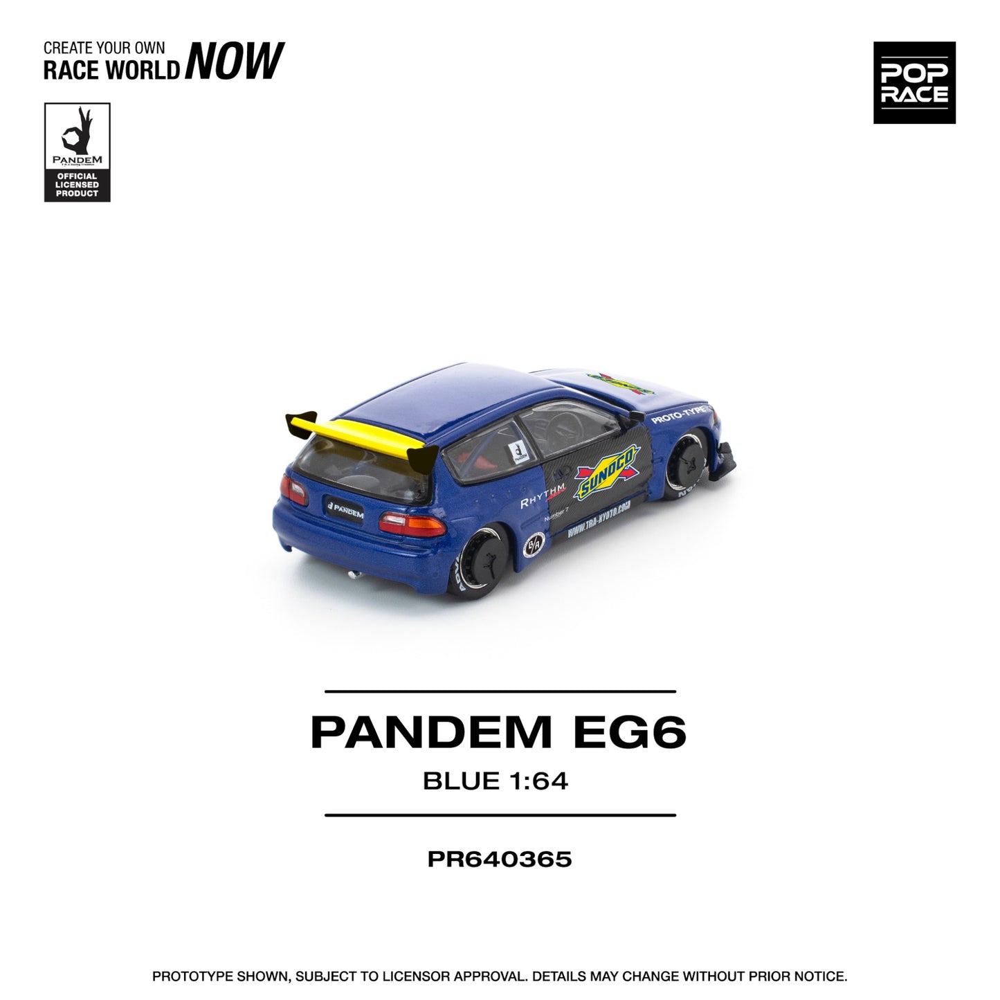 Pop Race - Pre-Order - Pandem Civic EG6 Blue/Black - PR640365