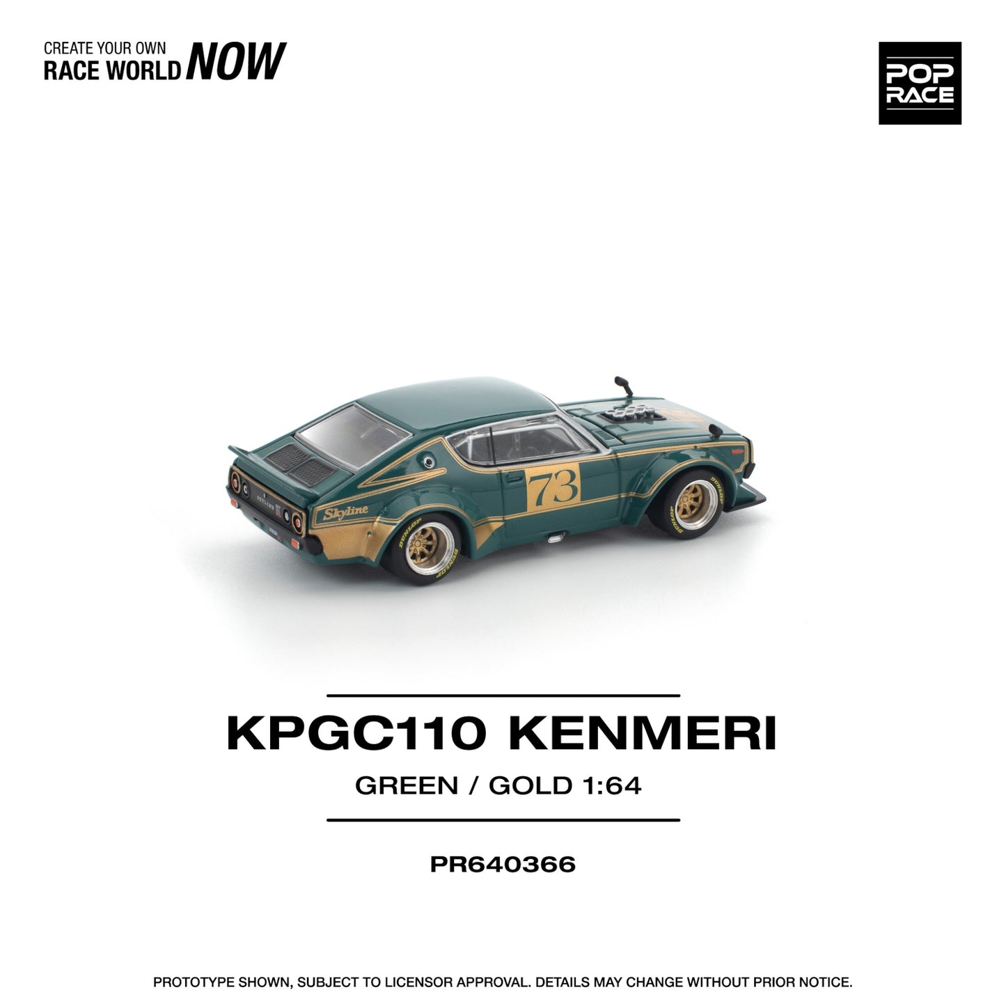 Pop Race - Pre-Order - KPGC110 Kenmeri, green-gold - PR640366