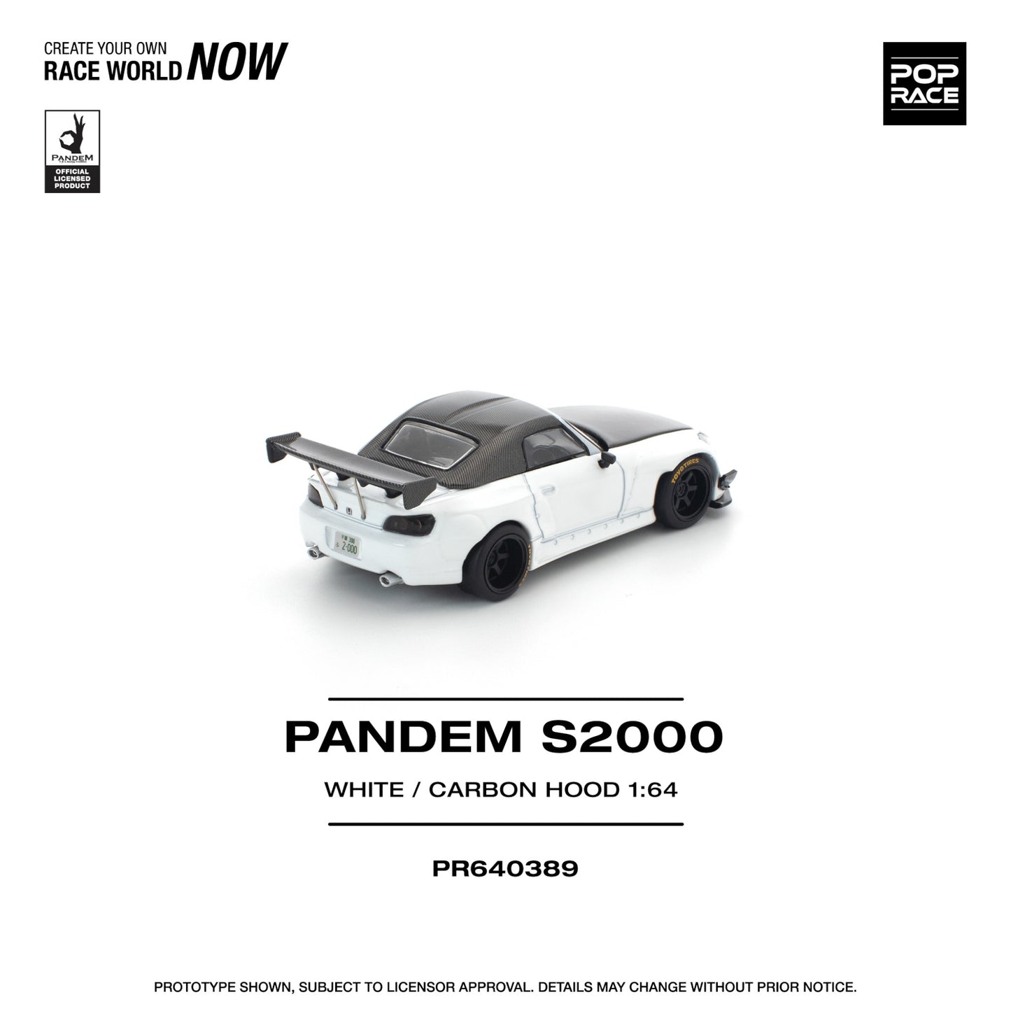 Pop Race - Pre-Order - Pandem S200, white-carbon hood - PR640389