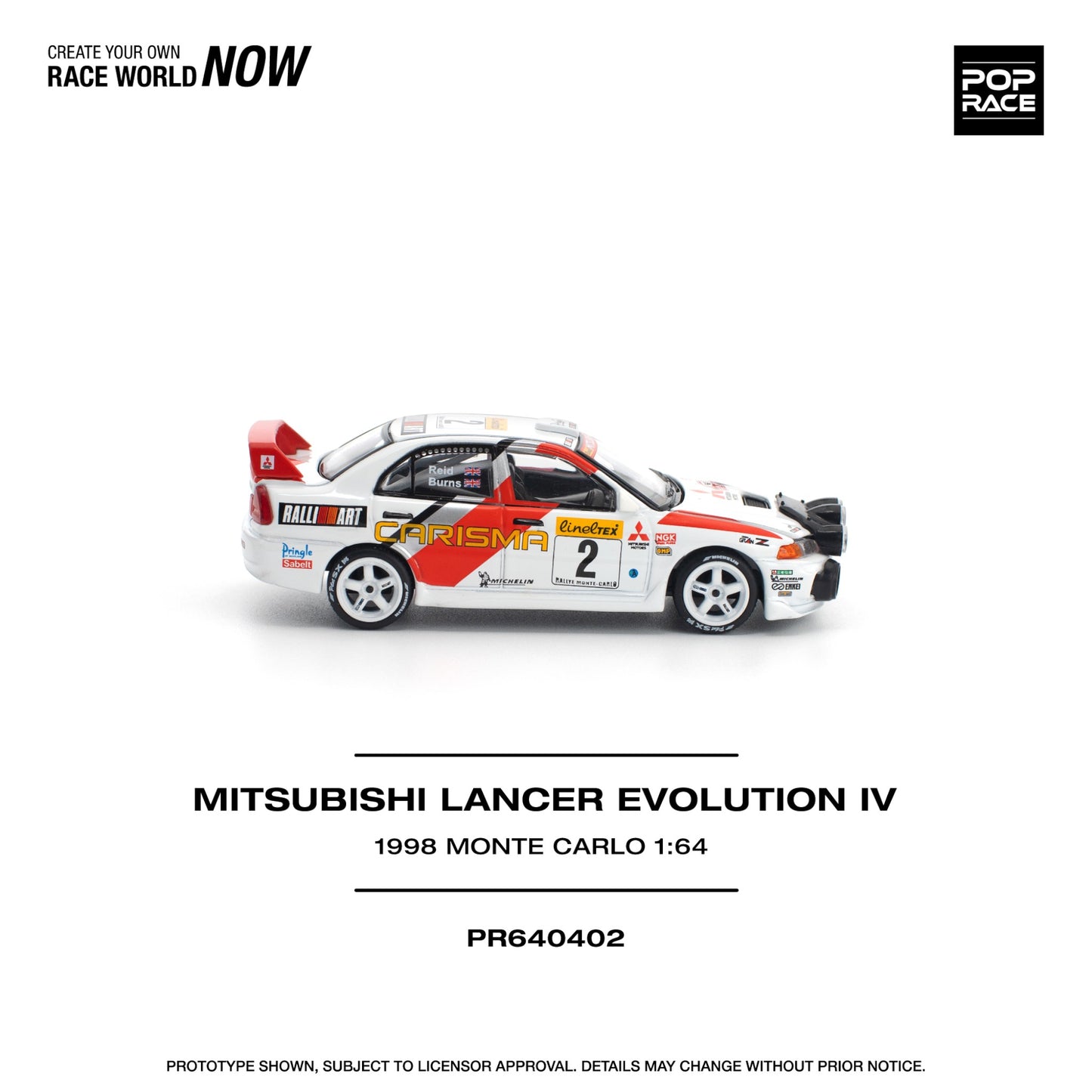 Pop Race - Pre-Order - Mitsubishi Lancer Evolution IV, 1998 Monte Carlo - PR640402