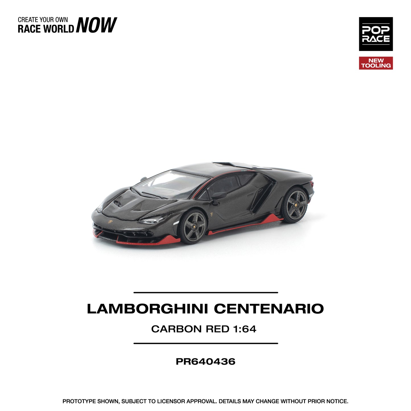 Pop Race - Pre-Order - Lamborghini Centenario, carbon red - PR640436