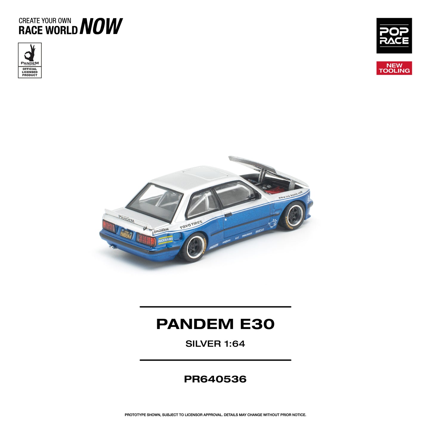 Pop Race - Pre-Order - Pandem E30, silver - PR640536