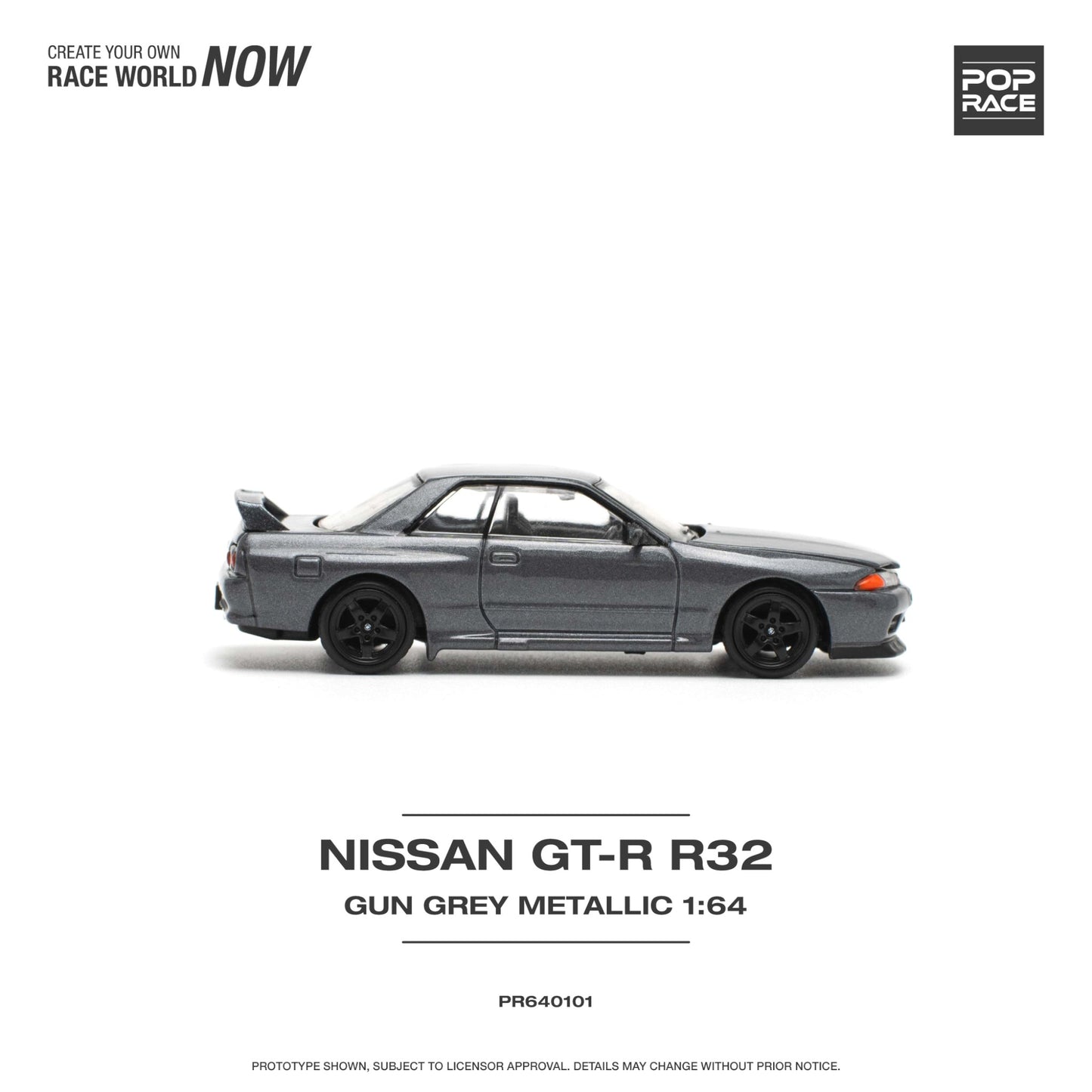 Pop Race - Nissan Skyline GT-R R32, gun metal metallic - PR640101 - 1:64