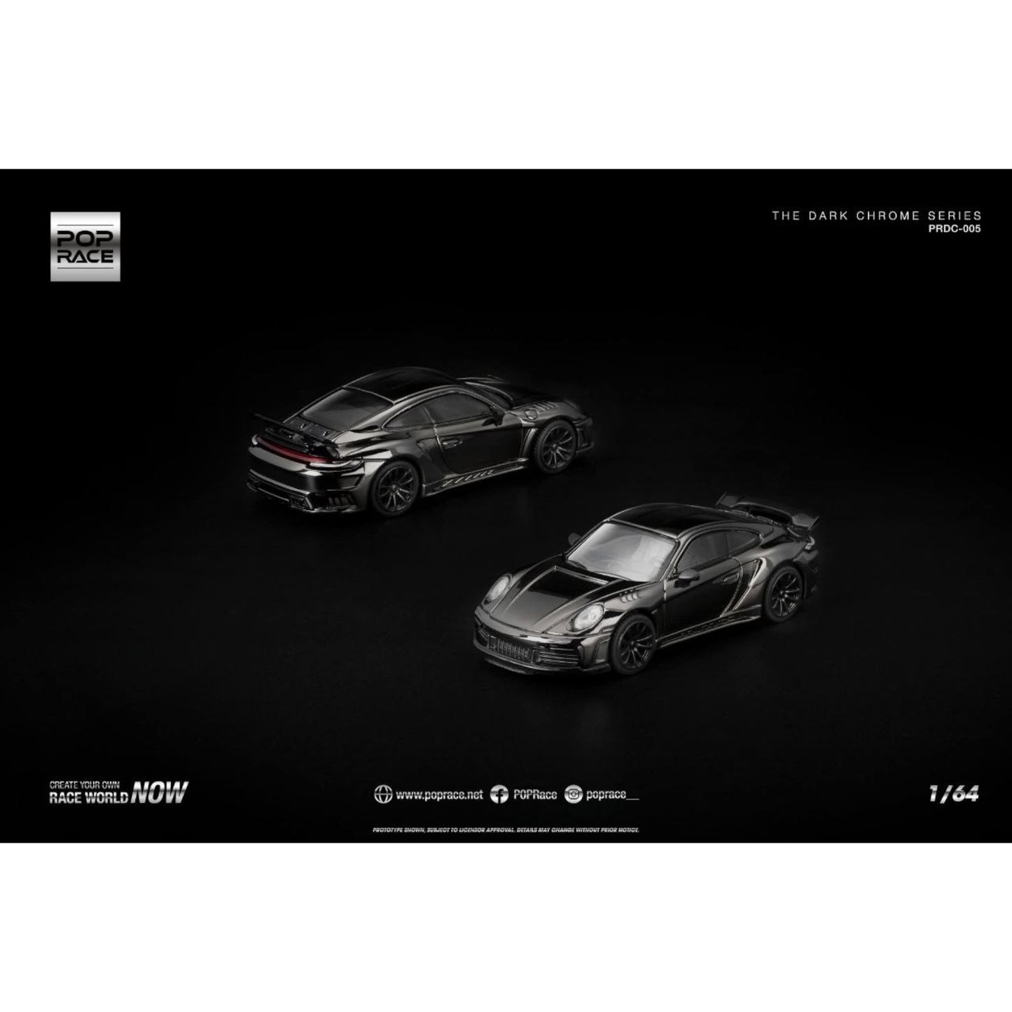 Pop Race - Pre-Order - 992 Stinger GTR, dark chrome - PRDC-005