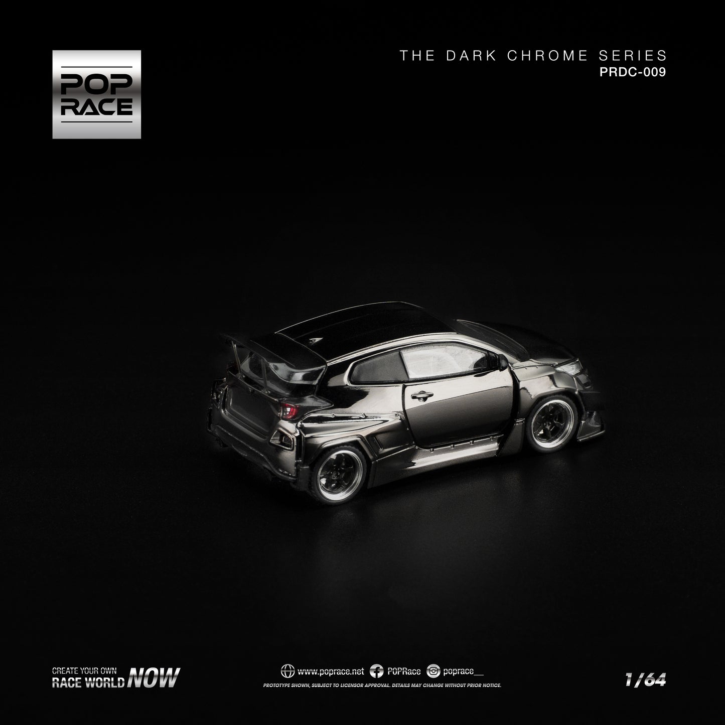 Pop Race - Pre-Order - Pandem GR Yaris *The Dark Chrome Series*, dark chrome - PRDC-009