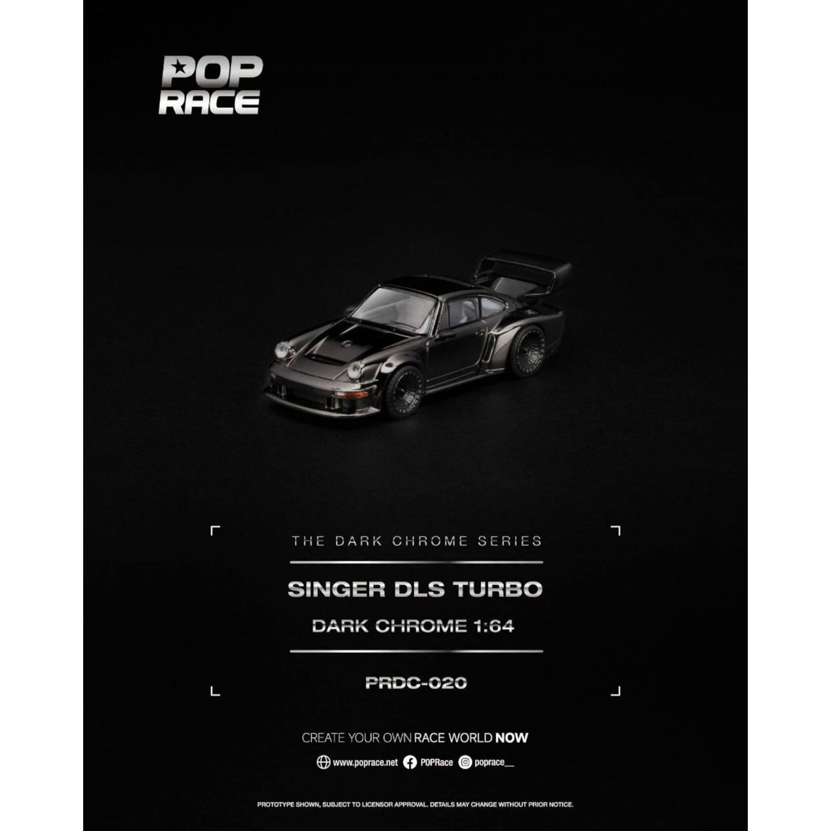 Pop Race - Pre-Order - Singer DLS Turbo, dark-chrome - PRDC-020