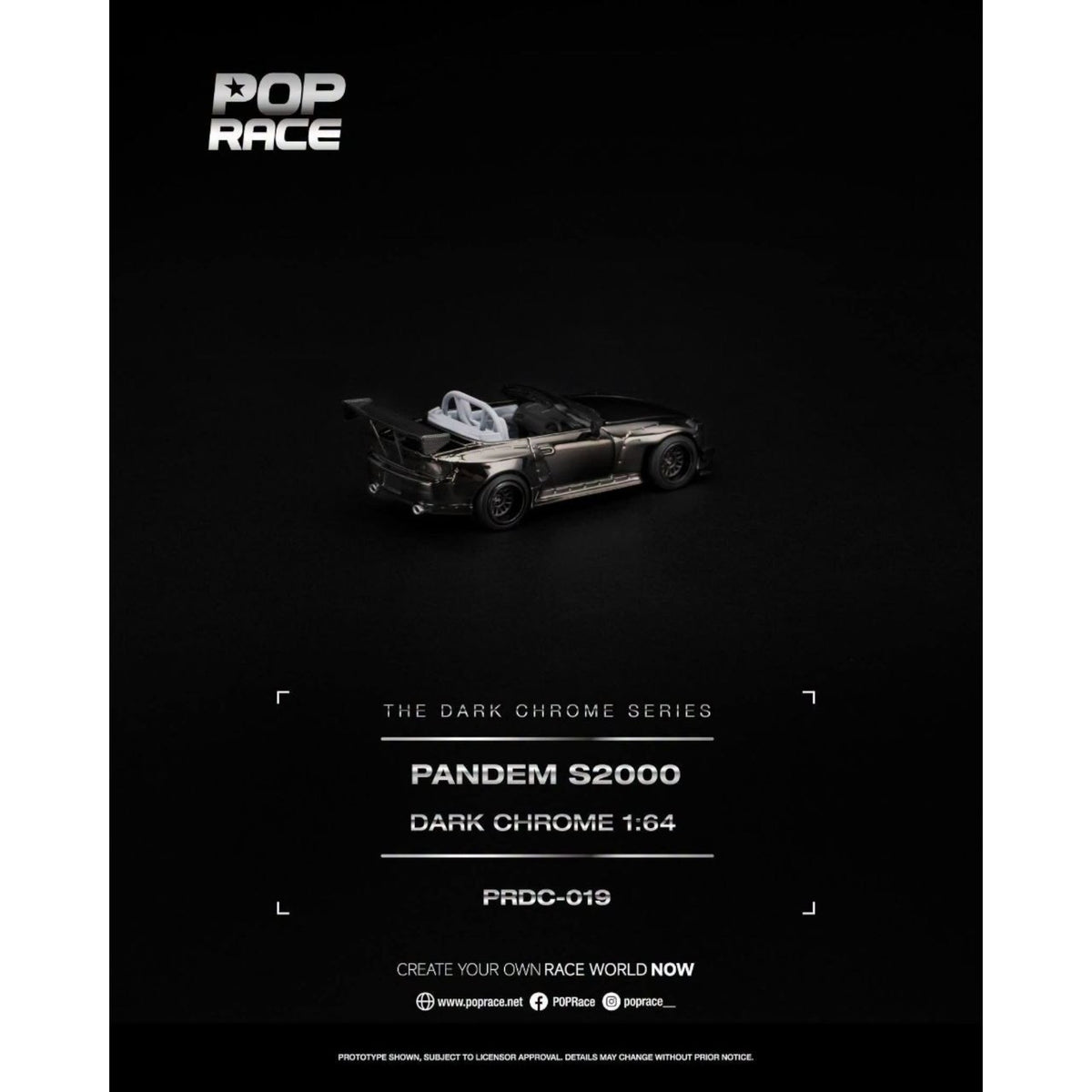 Pop Race - Pre-Order - Pandem S2000, dark-chrome - PRDC-019